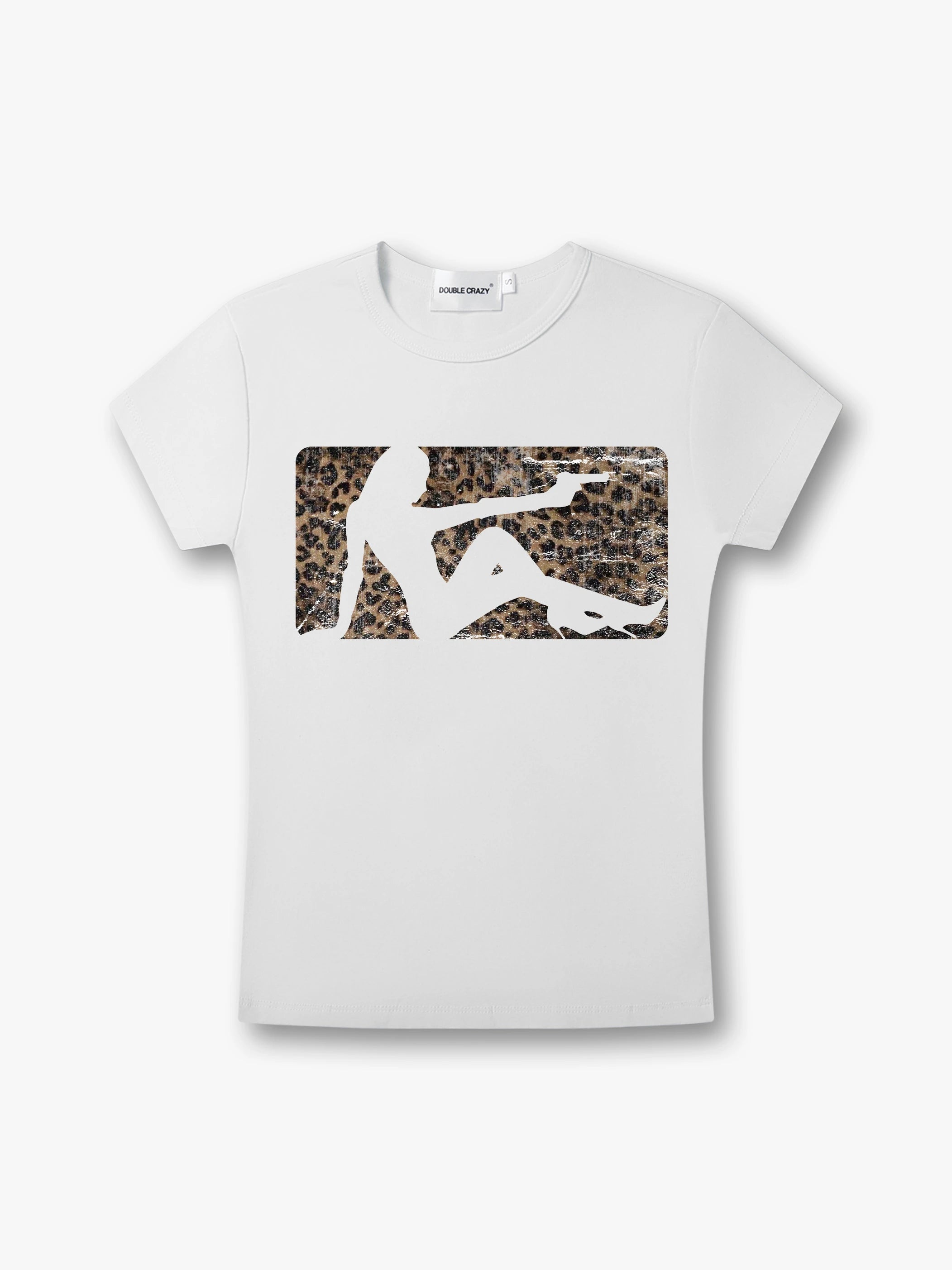Camiseta corta ajustada "Jesús gótico desgastado"-547