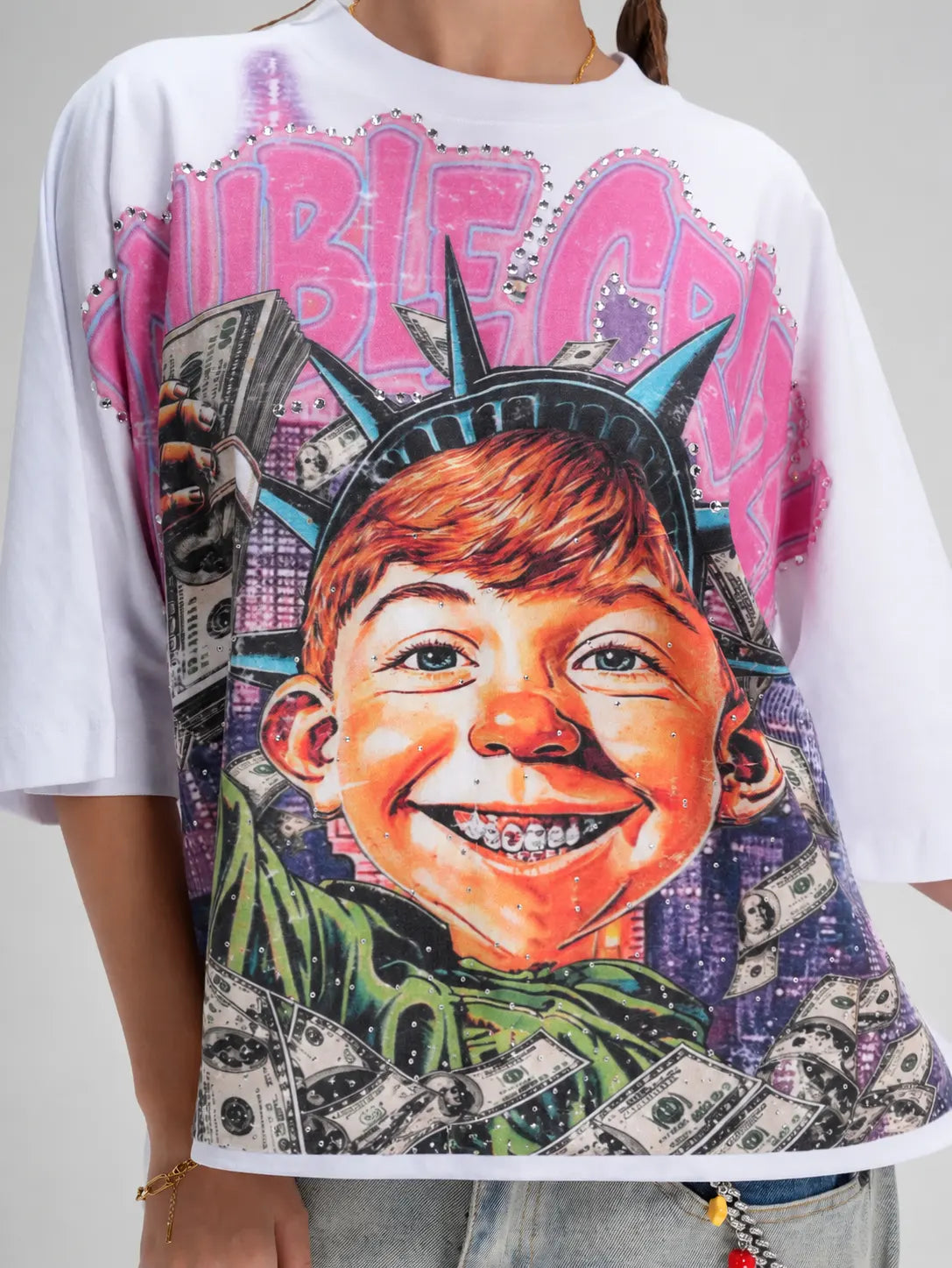 T-shirt ample « Bling Funny Hustle »-576