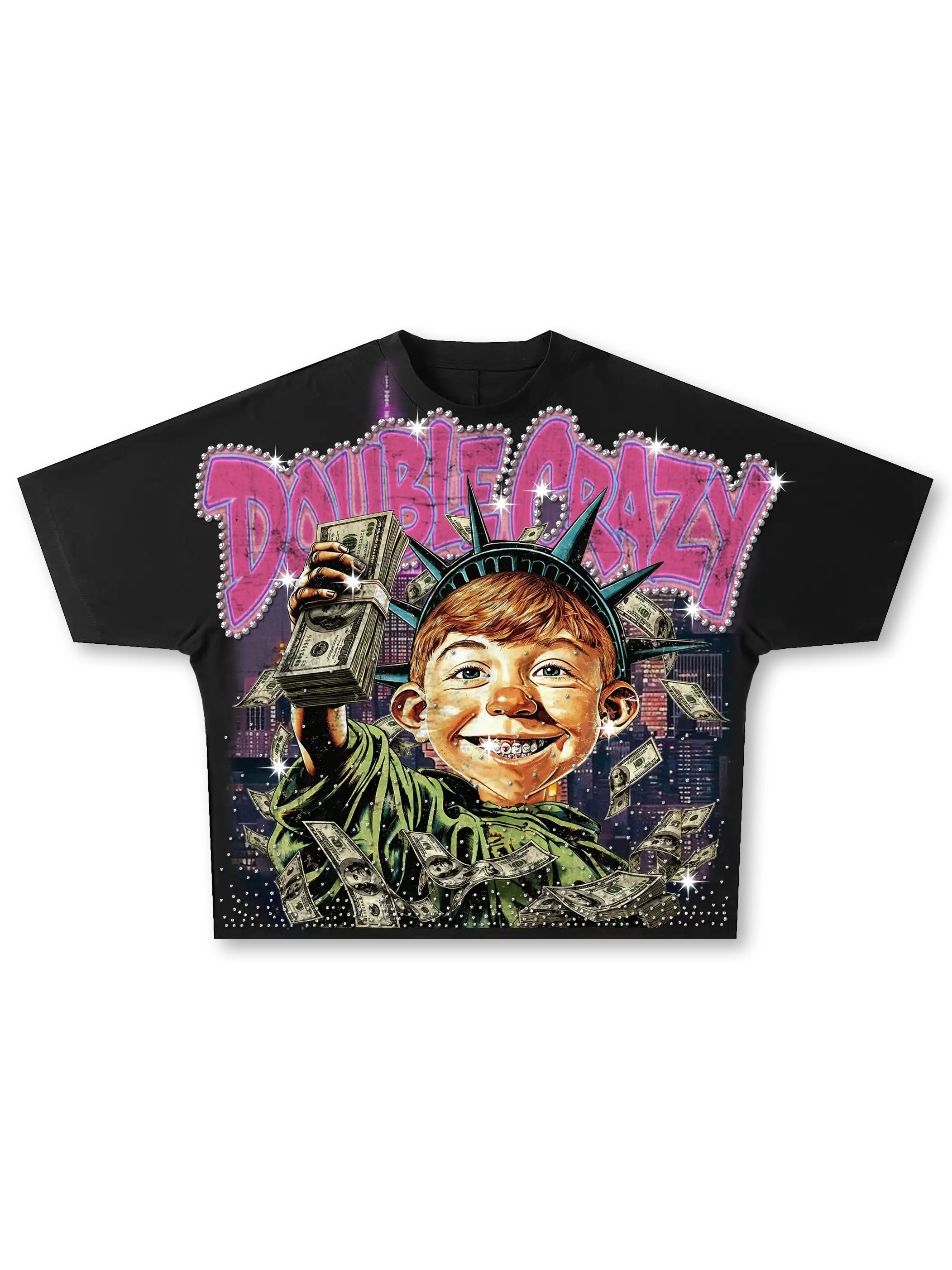 Bling Funny Hustle Boxy Tee-576
