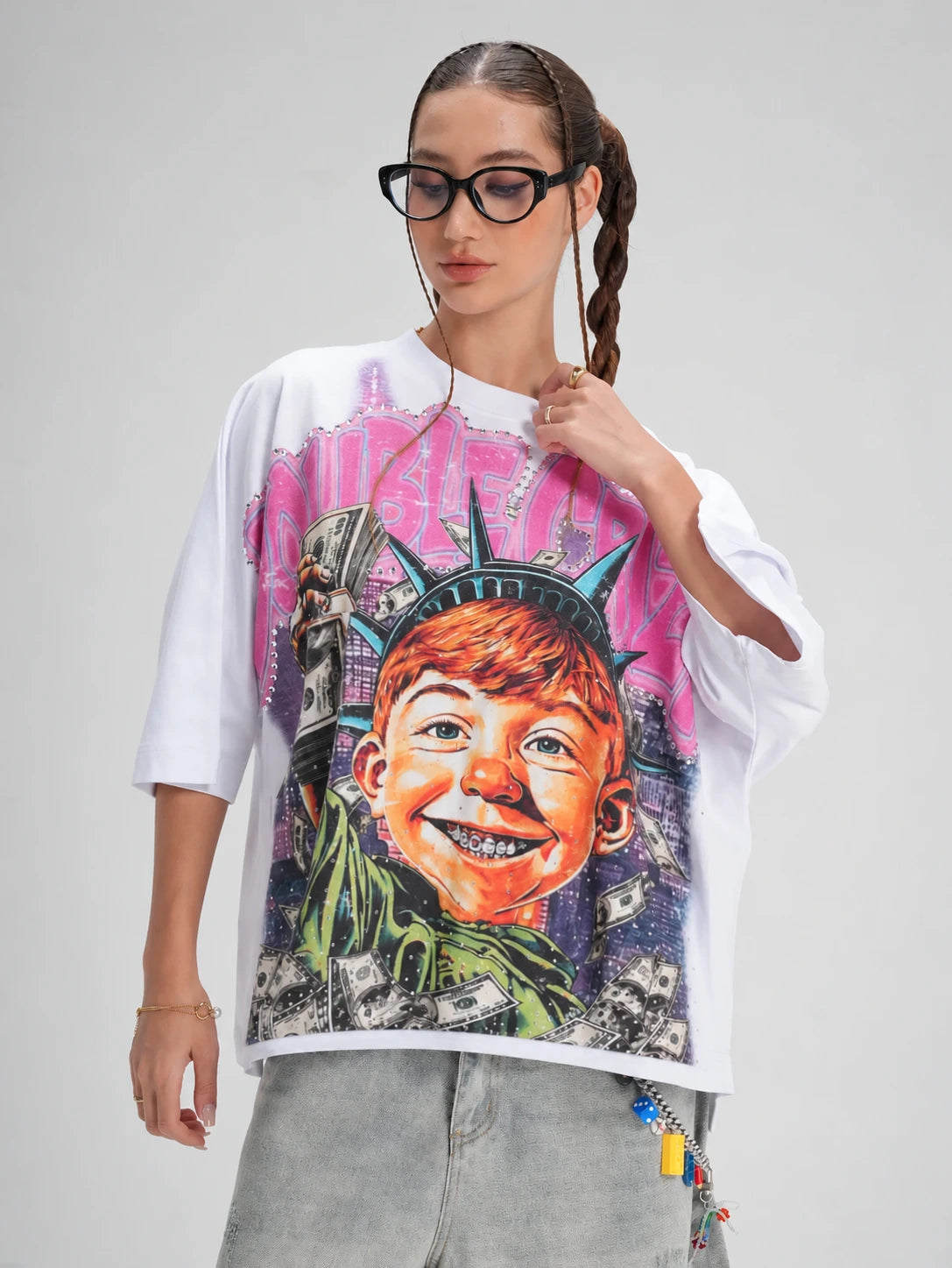 T-shirt ample « Bling Funny Hustle »-576
