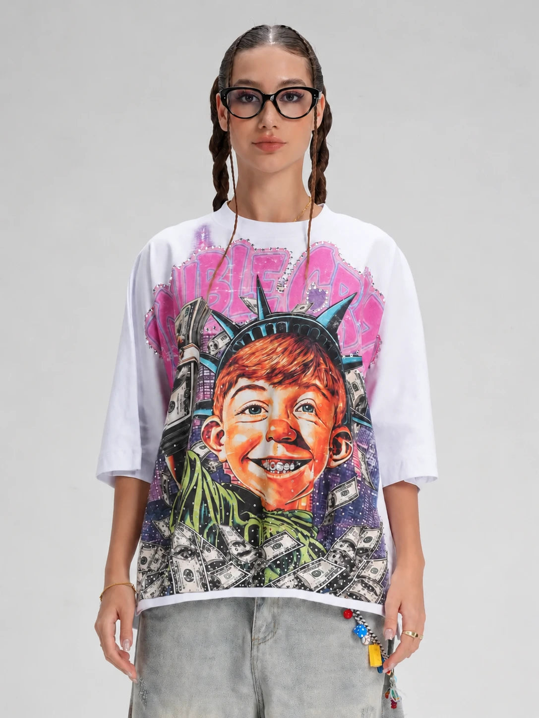 T-shirt ample « Bling Funny Hustle »-576