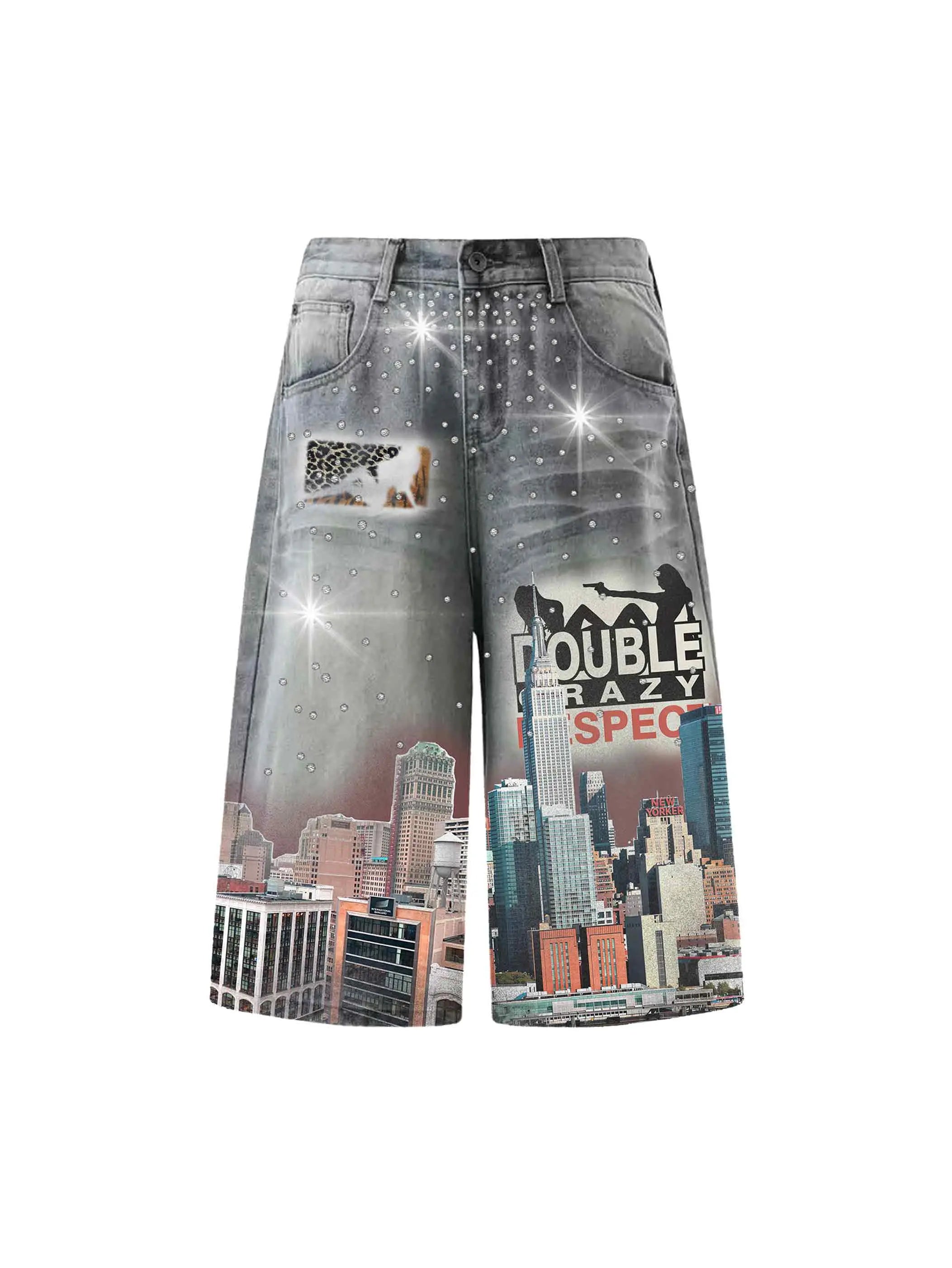 Shorts en jean Bling NYC Graphic-577