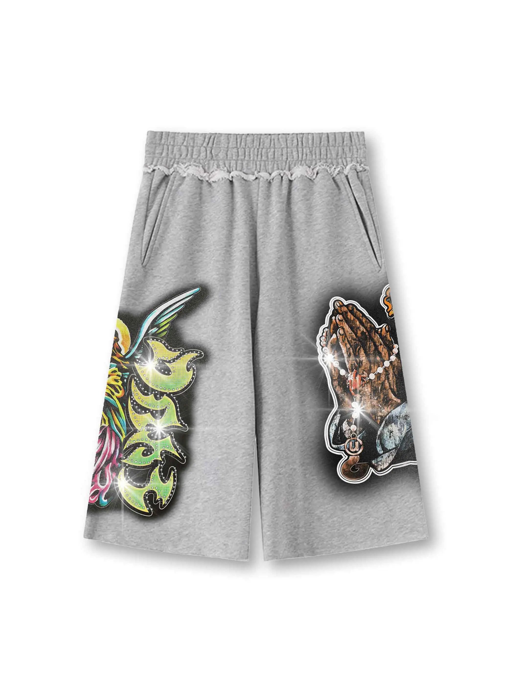 Shorts en molleton Bling Praying Hands-581