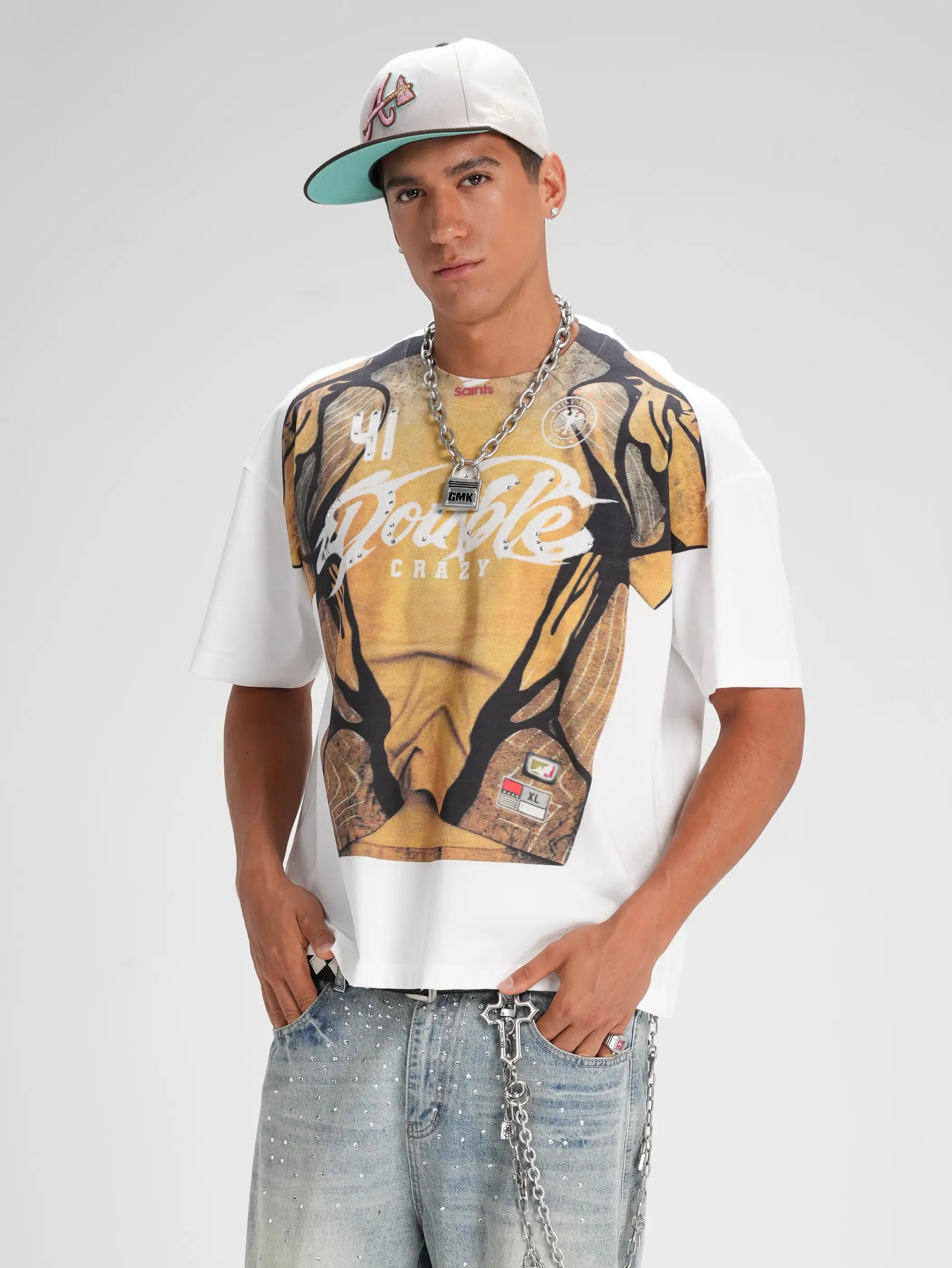 Bling Graphic Boxy Jersey Tee-582