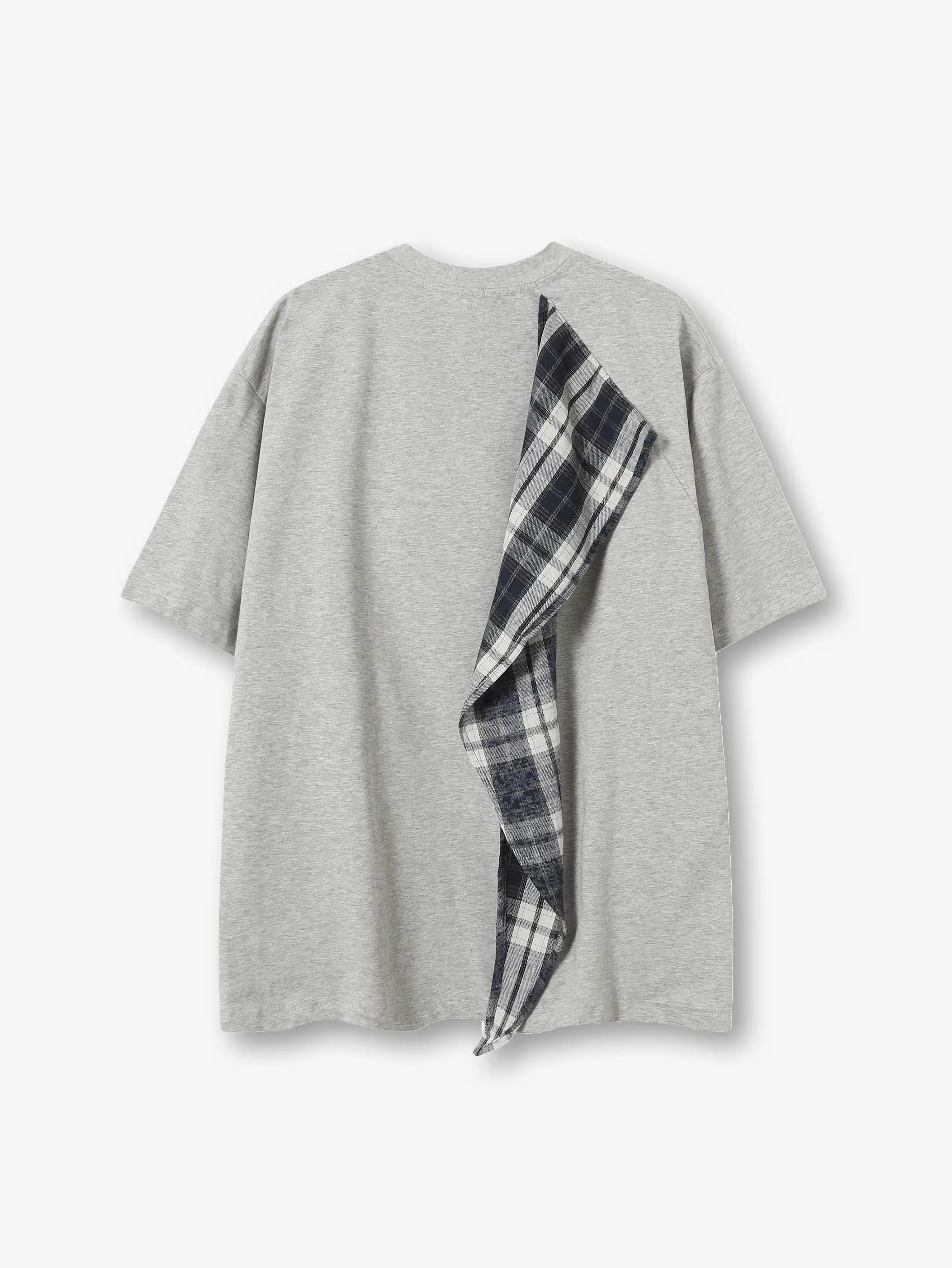 Loose Fit Plaid Patchwork Summer T-shirt-S1000