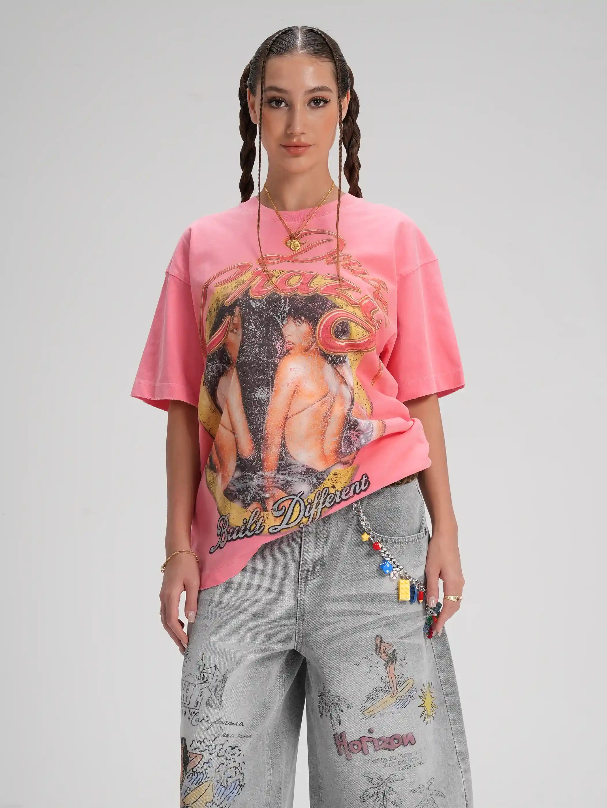 T-shirt ample R&B délavé années 90-619
