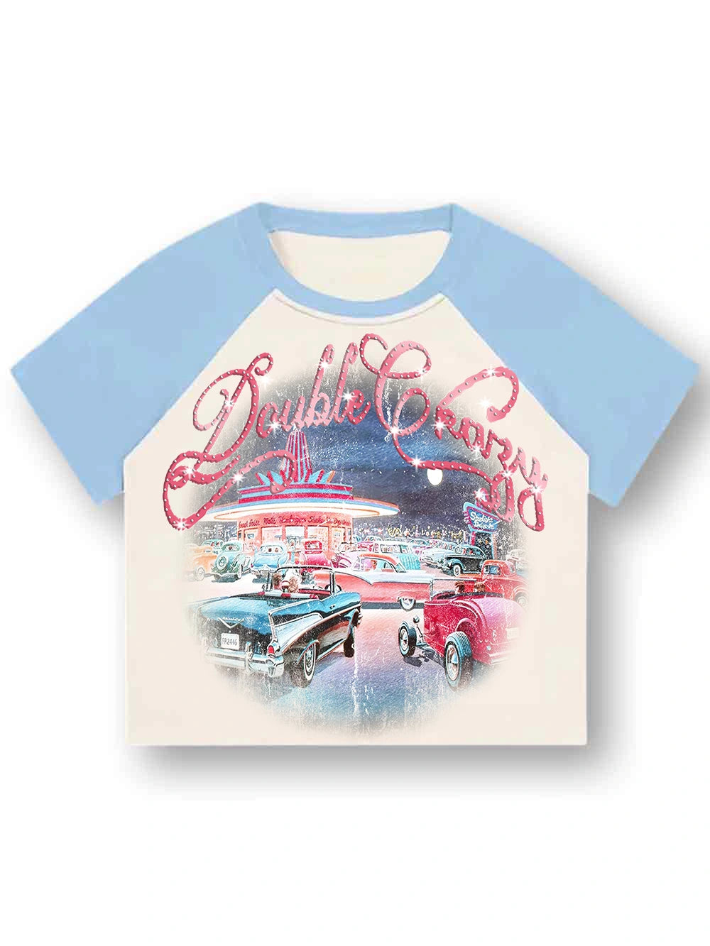 Bling Retro Car Crop Top-620