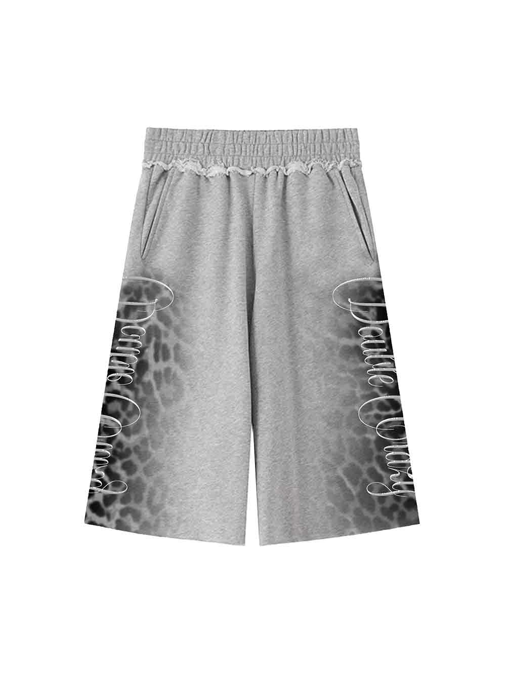 Distressed Leopard Baggy Shorts-623