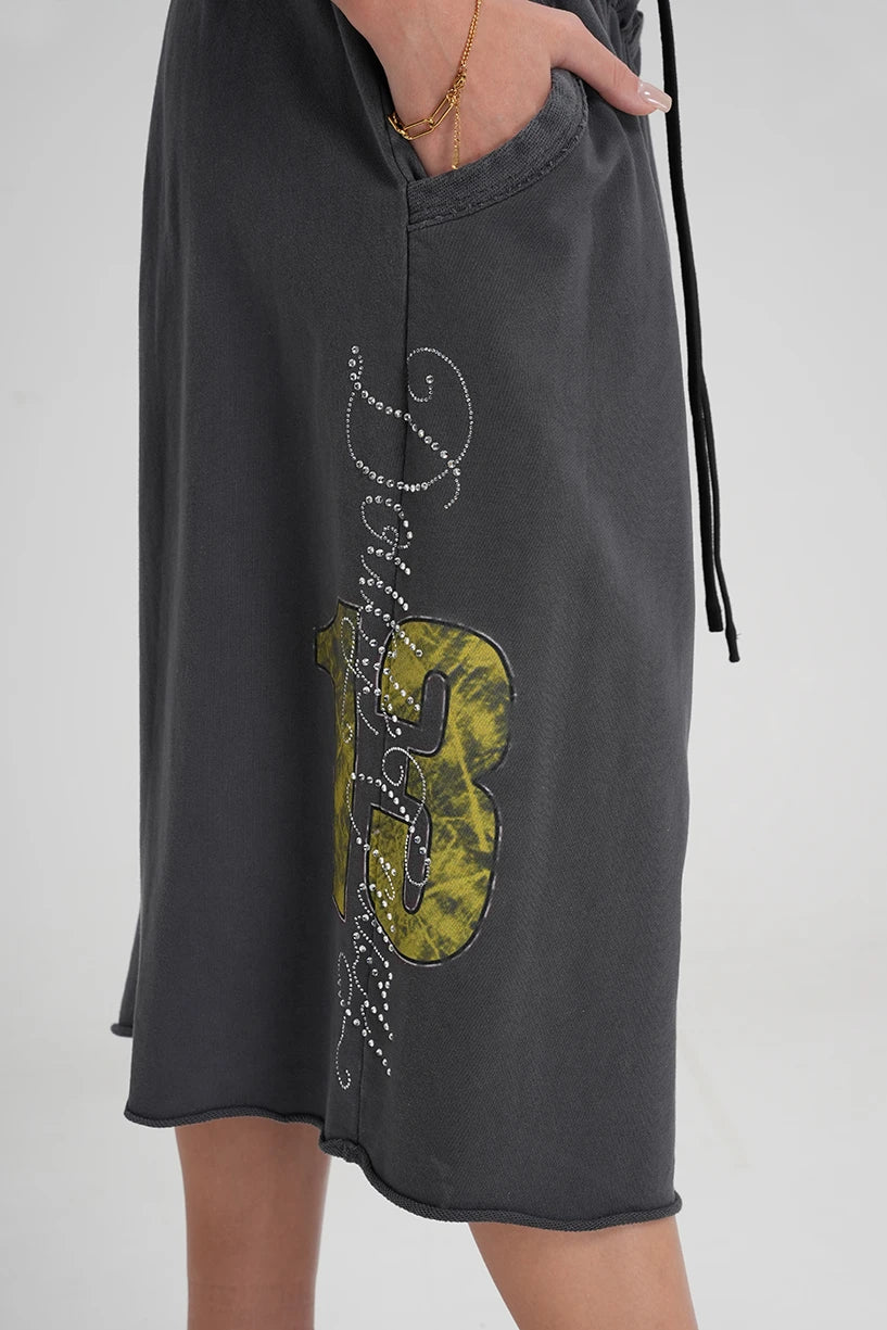 Shorts à ourlet brut Sparkle Script-630