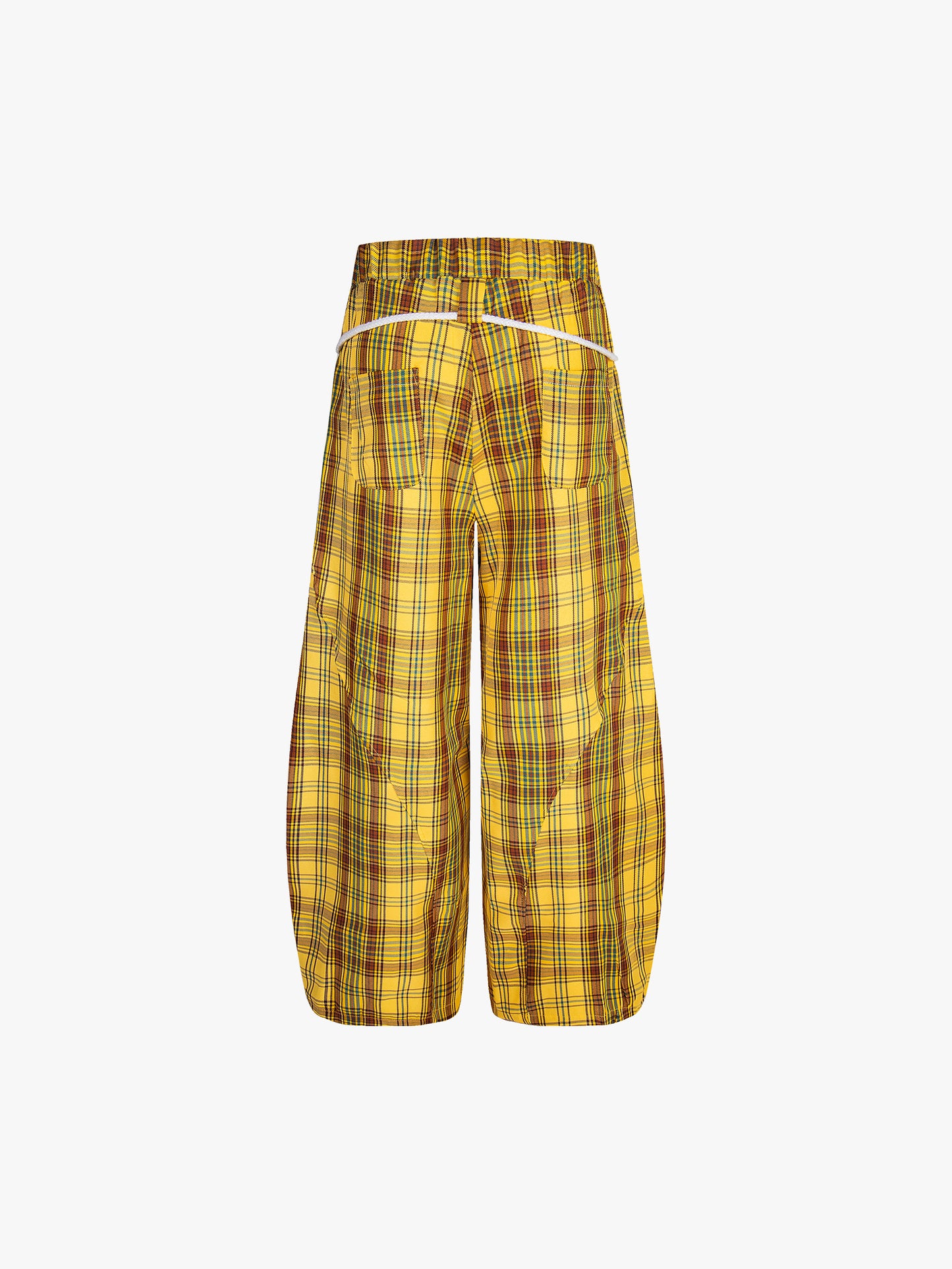 New Collection Plaid Wide Leg Drawstring Pants Baggy Streetwear Casual Trousers for Summer-S1022