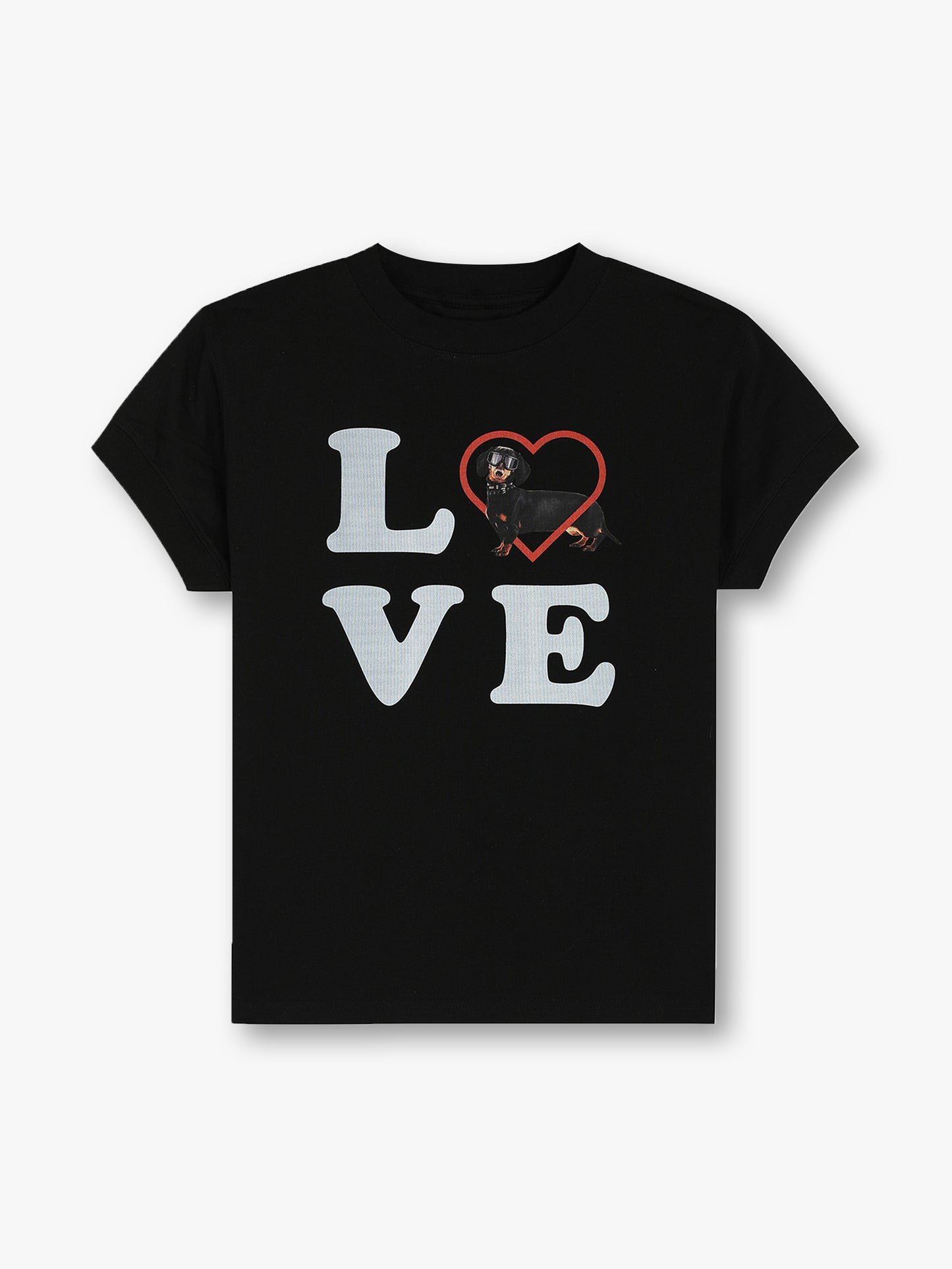 Love Letter Puppy T Shirt Cute Dachshund Dog Graphic Casual Tee-S1011