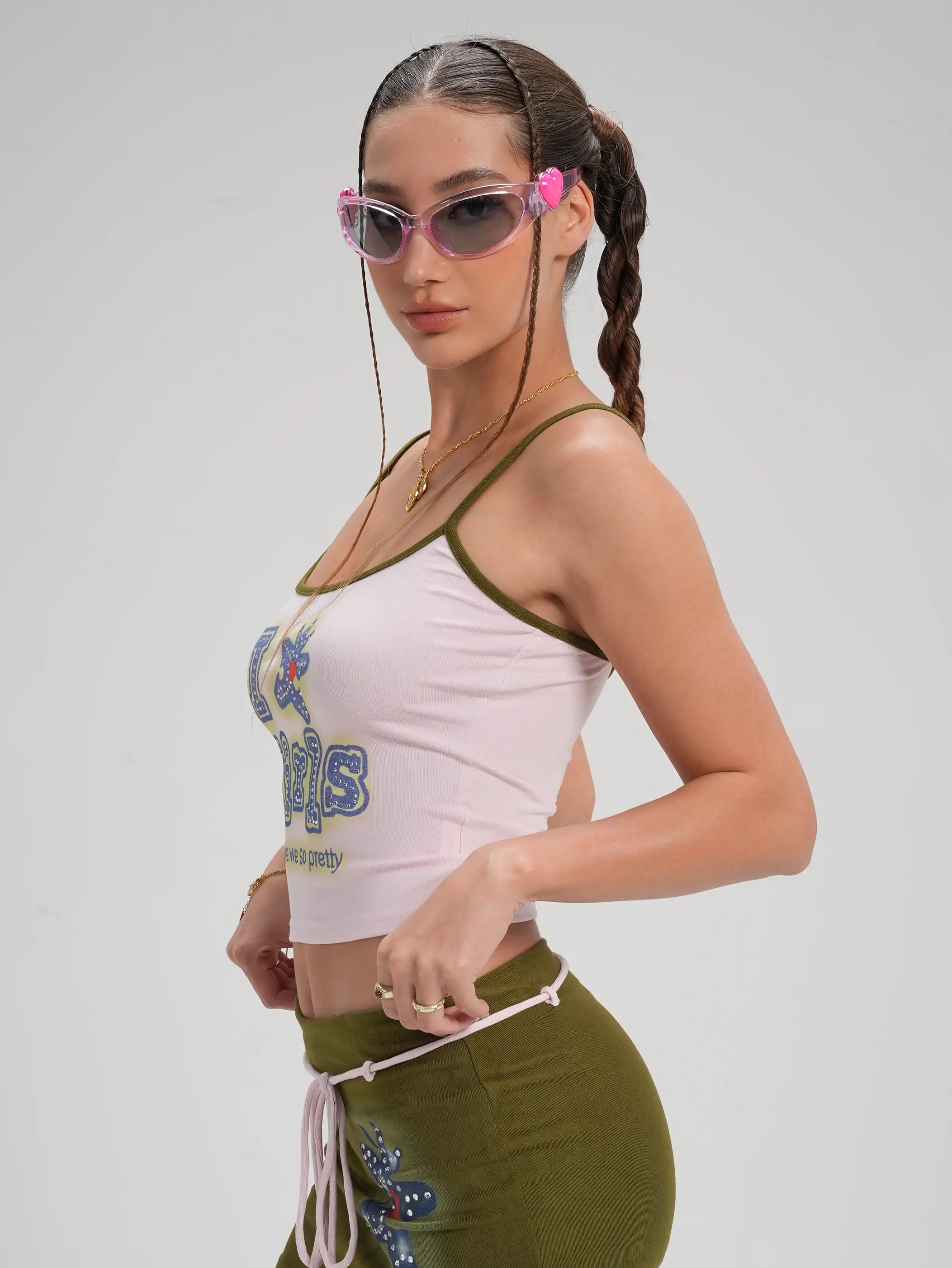 Sparkle Neon Quote Crop Top-680