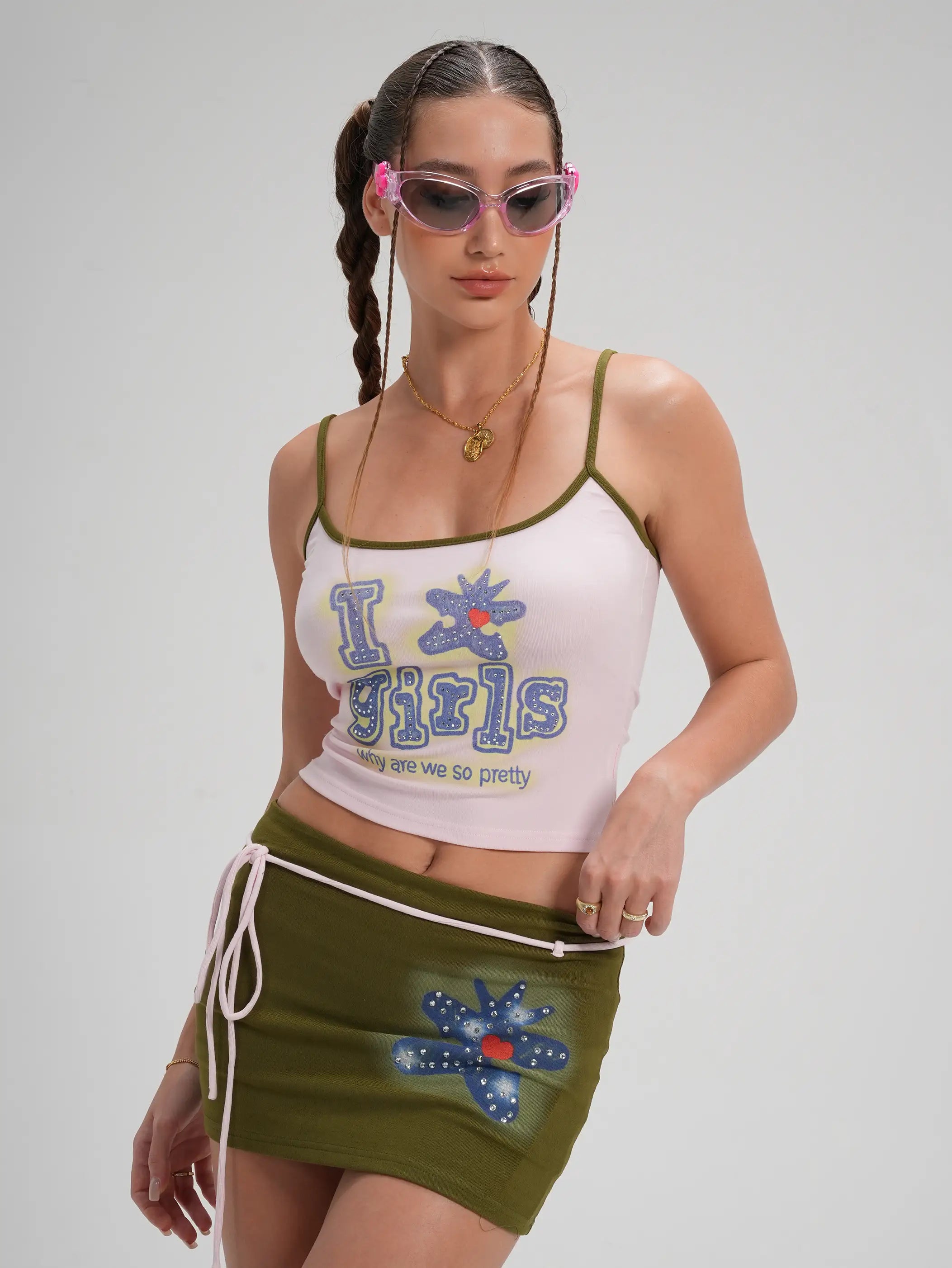 Sparkle Contrast Star Skort-681