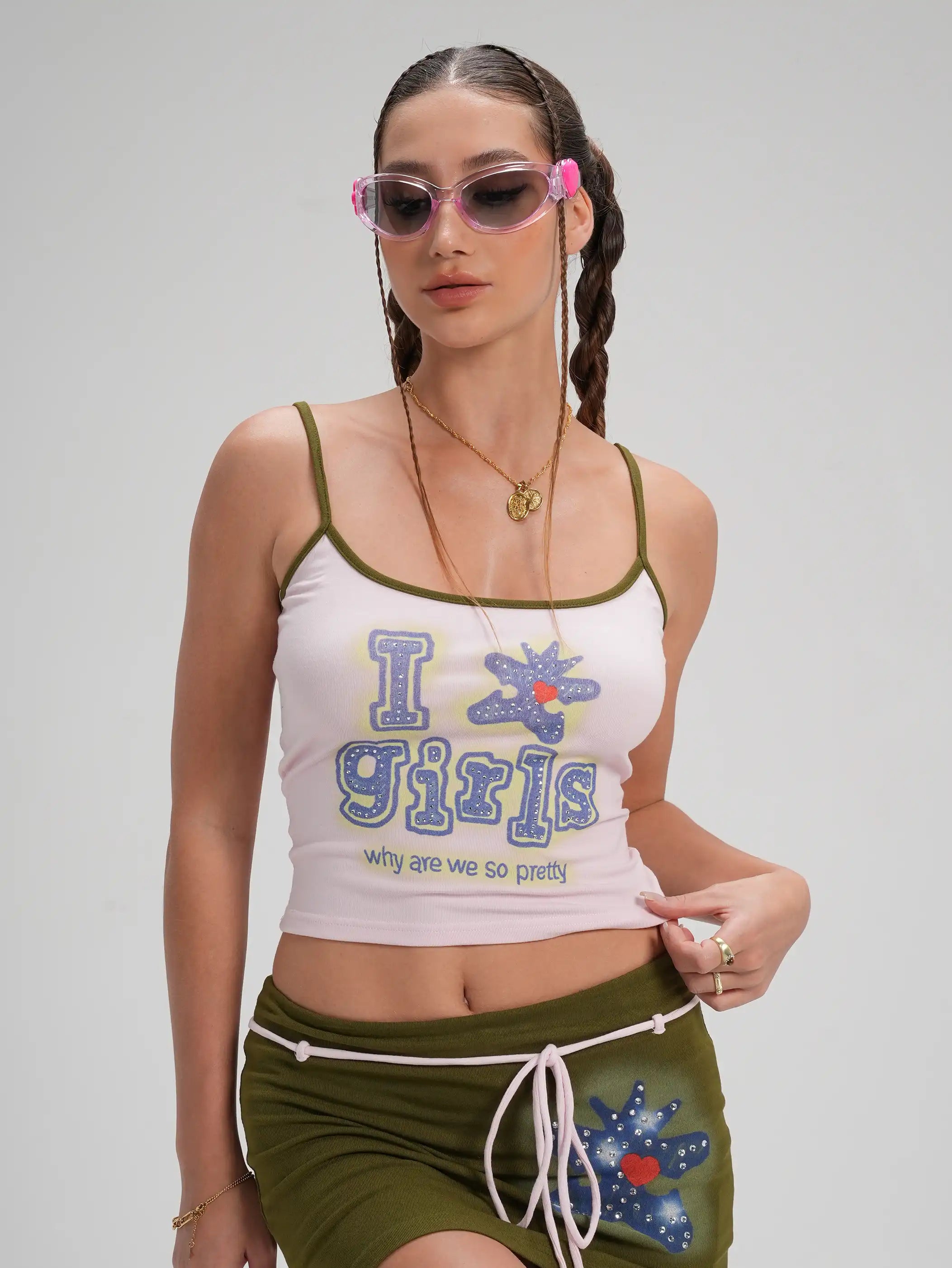 Sparkle Neon Quote Crop Top-680