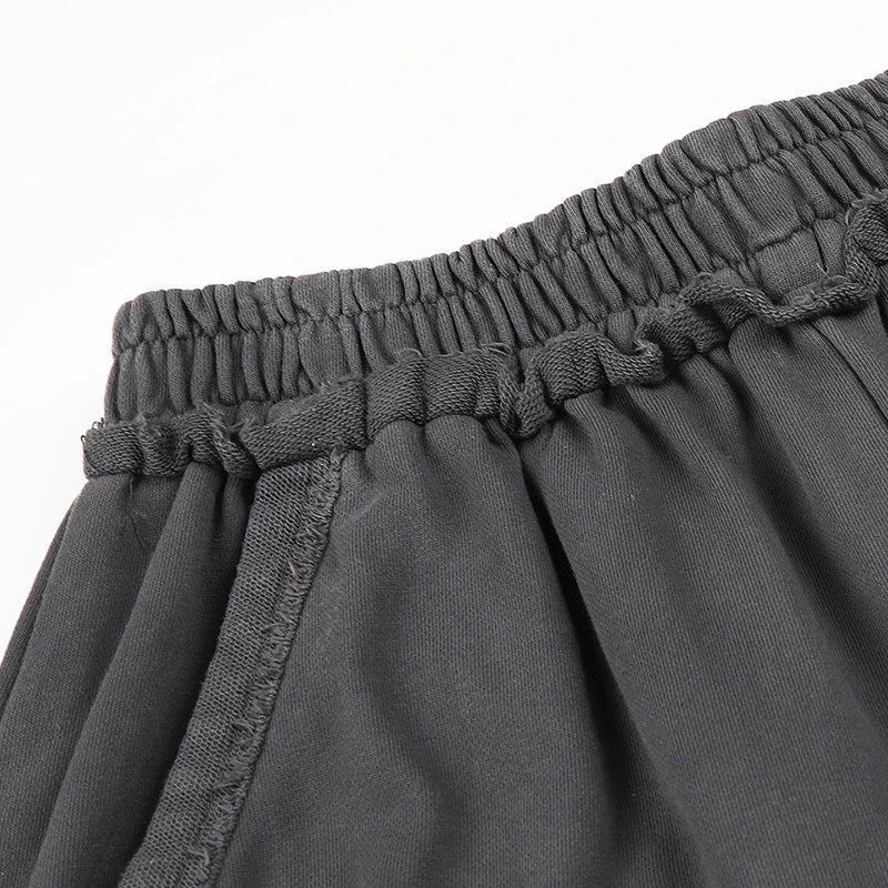 Sparkle Script Raw Hem Shorts-630
