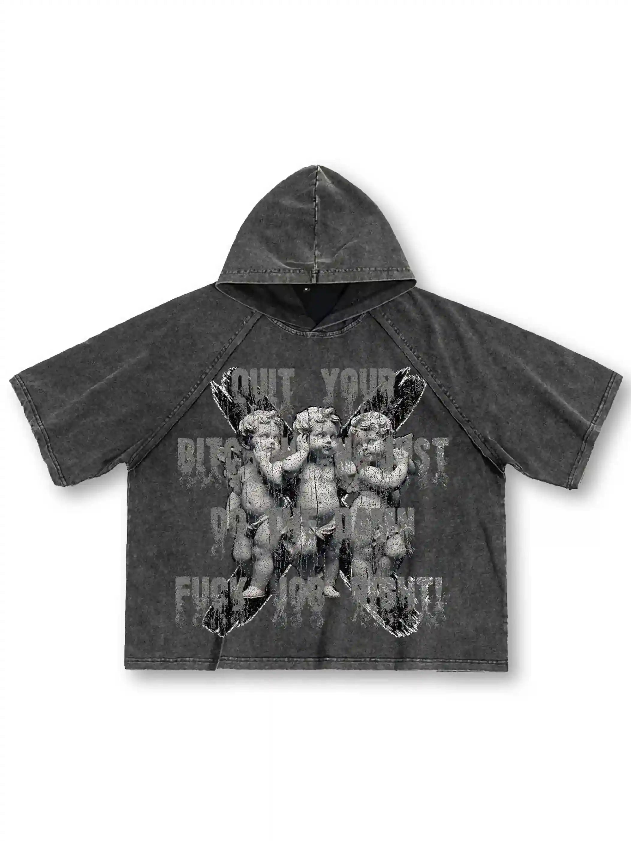 Fallen Cherubs Speak Not – Hooded T-shirt-187