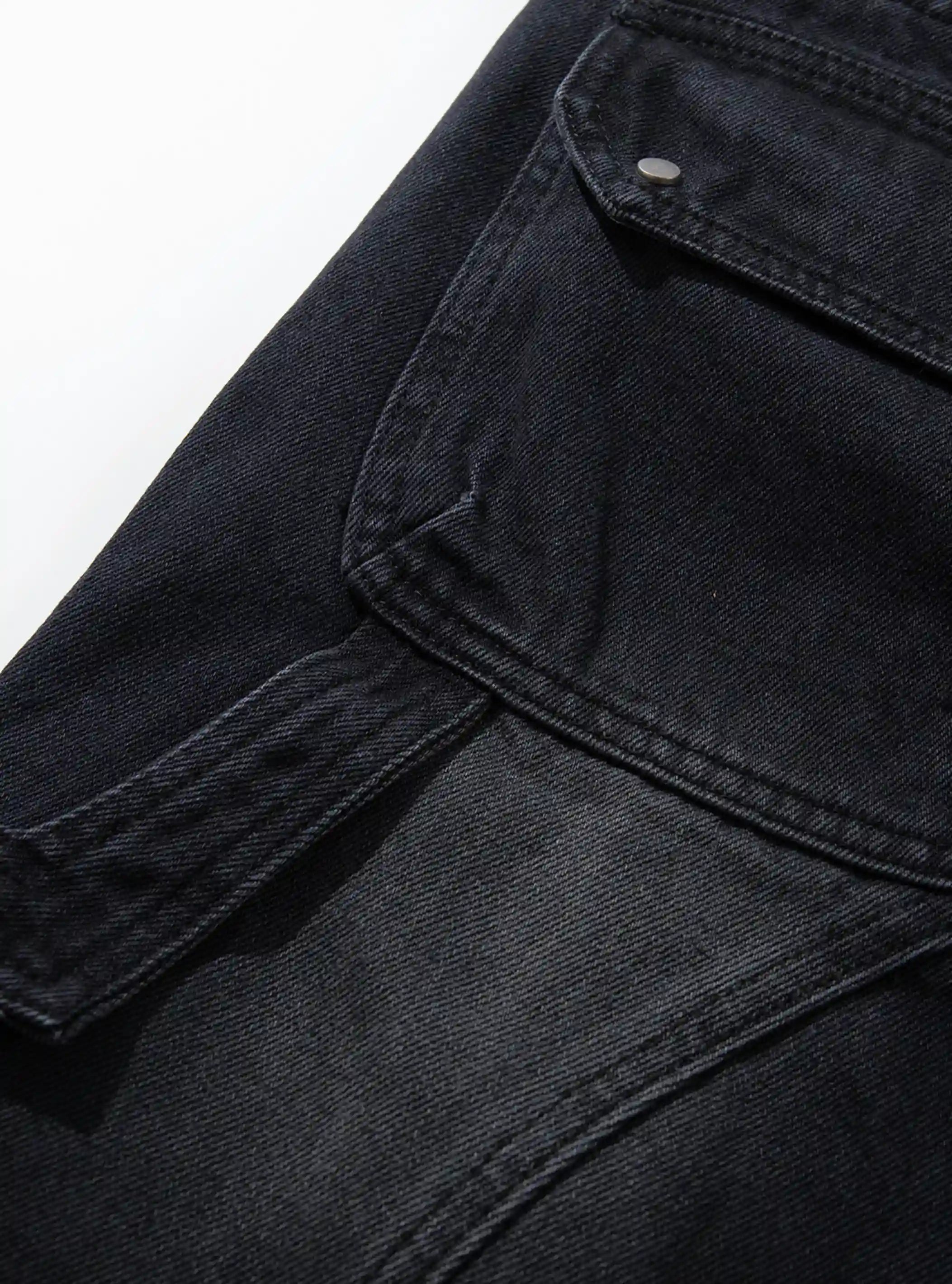 Heavy Distressed Multi-Rip Flare Jeans-S1206