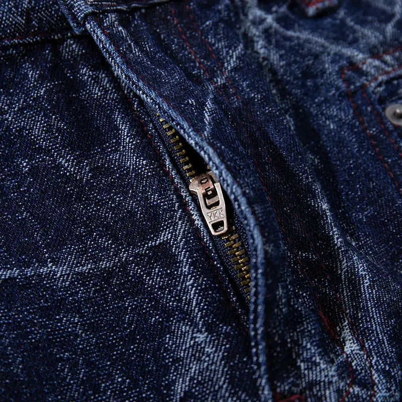 Jean ample délavé effet toile d'araignée-S1238