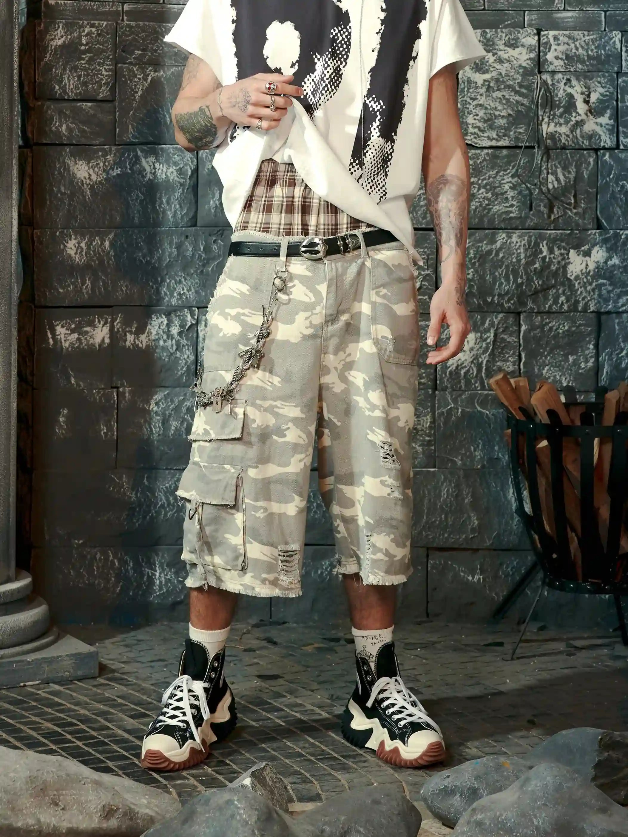 Shorts cargo camouflage larges Streetwear-S1037