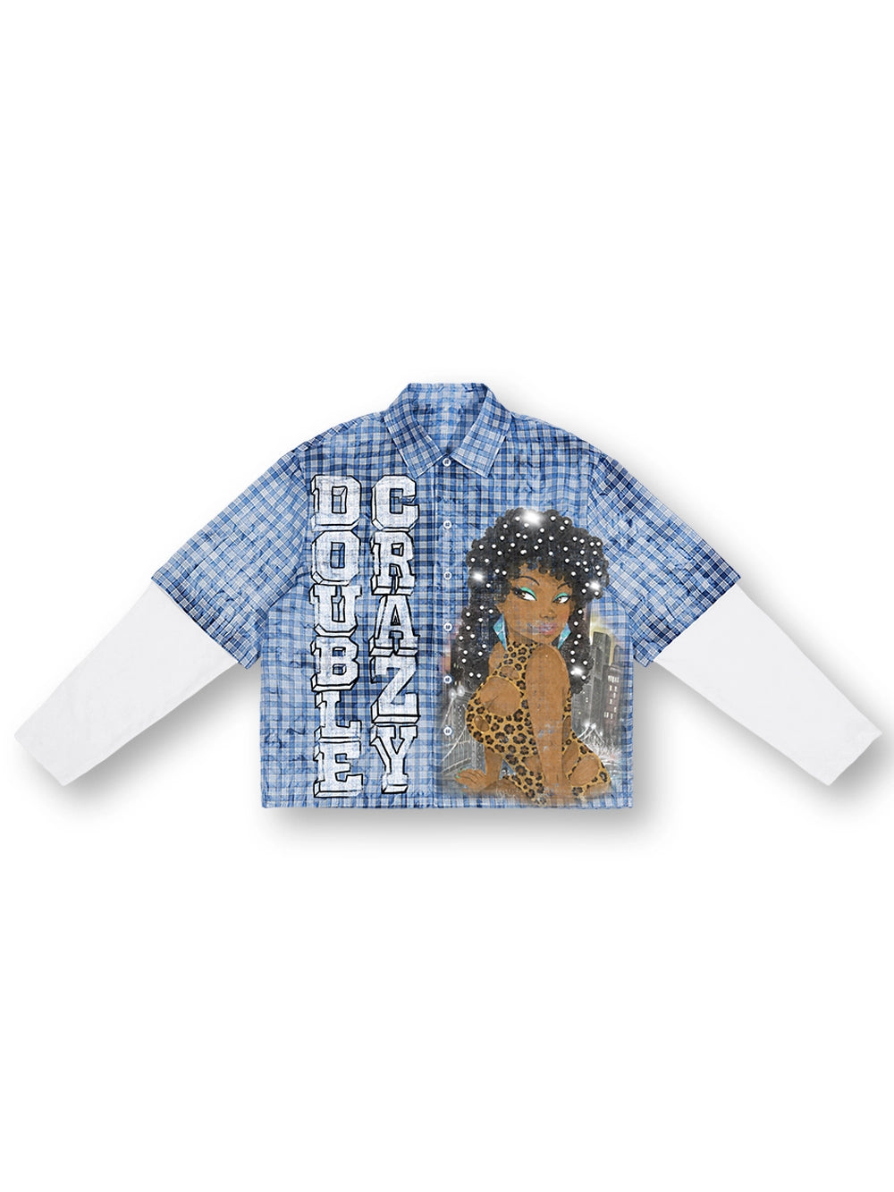 Studded Afro Plaid Shirt-703