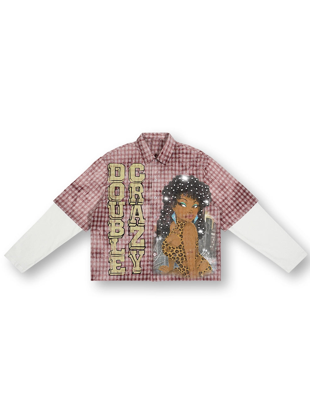 Studded Afro Plaid Shirt-703