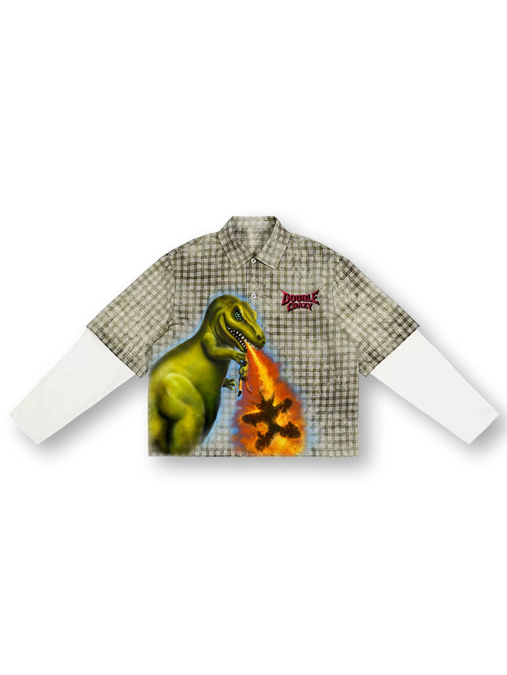 Layered Flame Dino Shirt-711