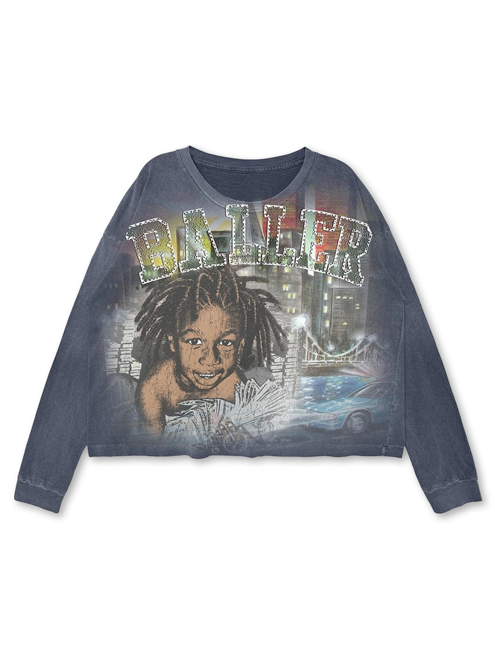 Washed Baller Cash Boxy L/S-728