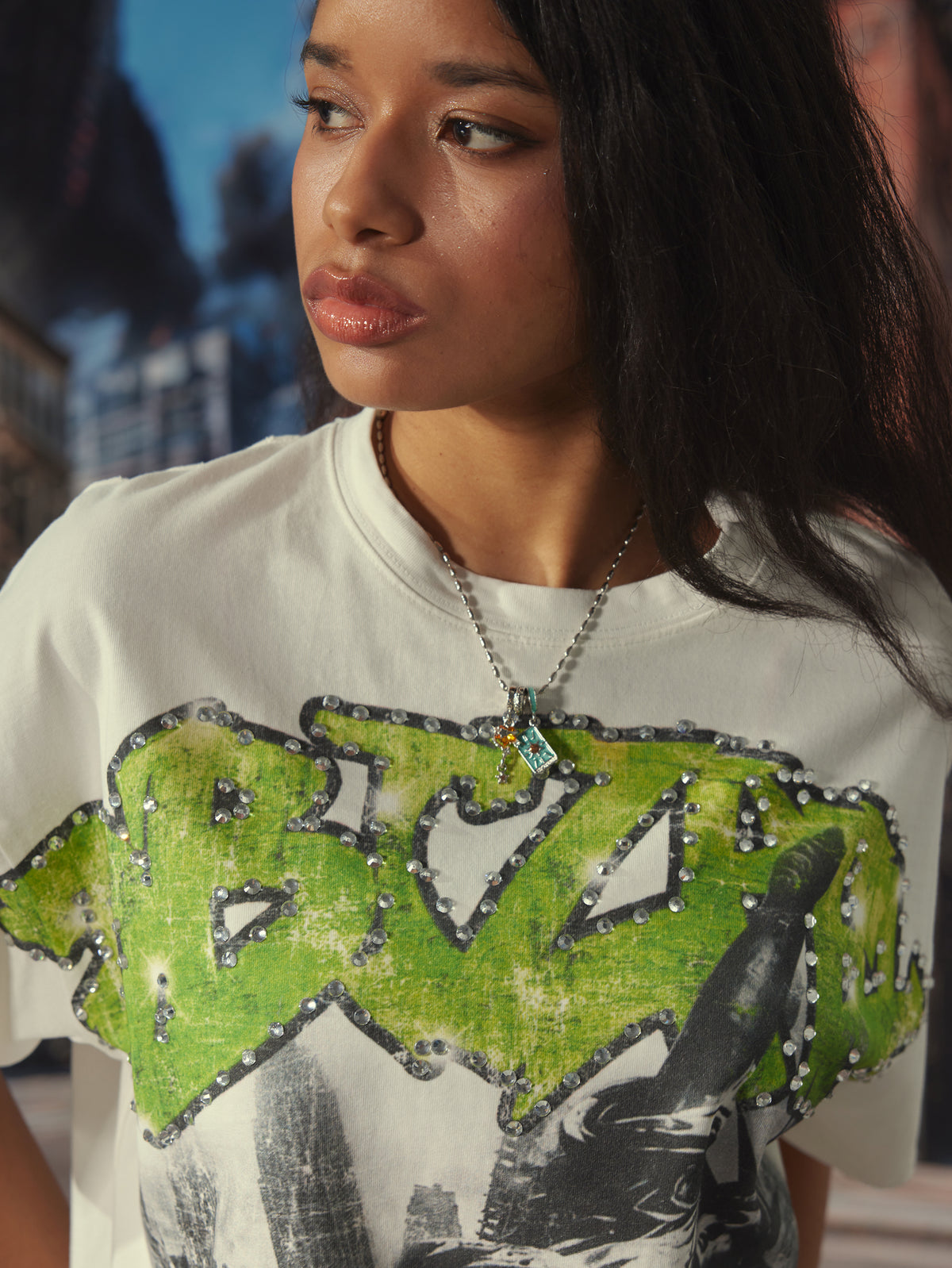 Raw Hem Distressed Liberty Tee-482