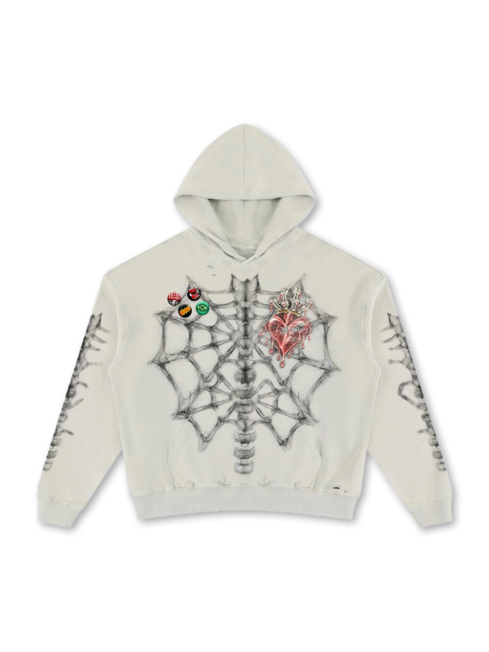 Distressed X-Ray Bone Hoodie-780