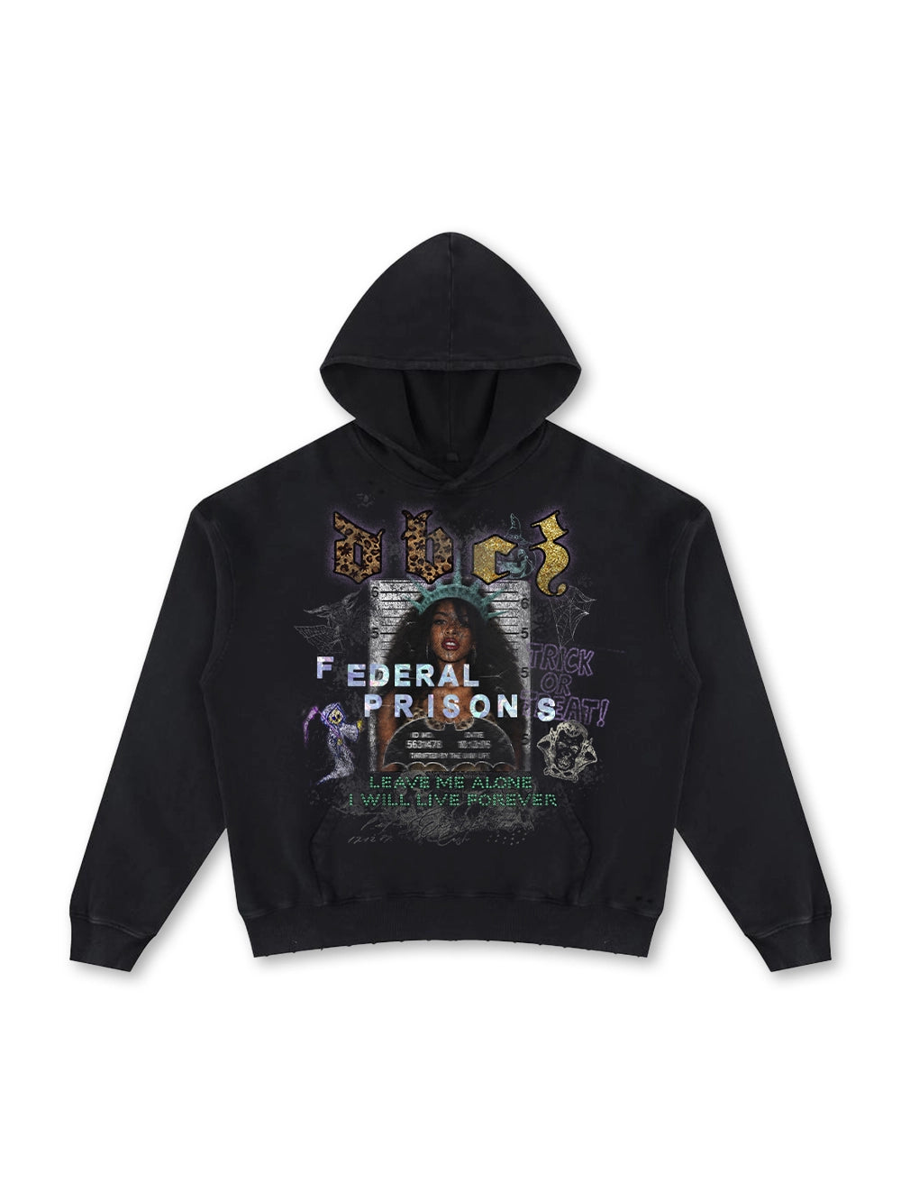 400G Distressed Mugshot Hoodie-785