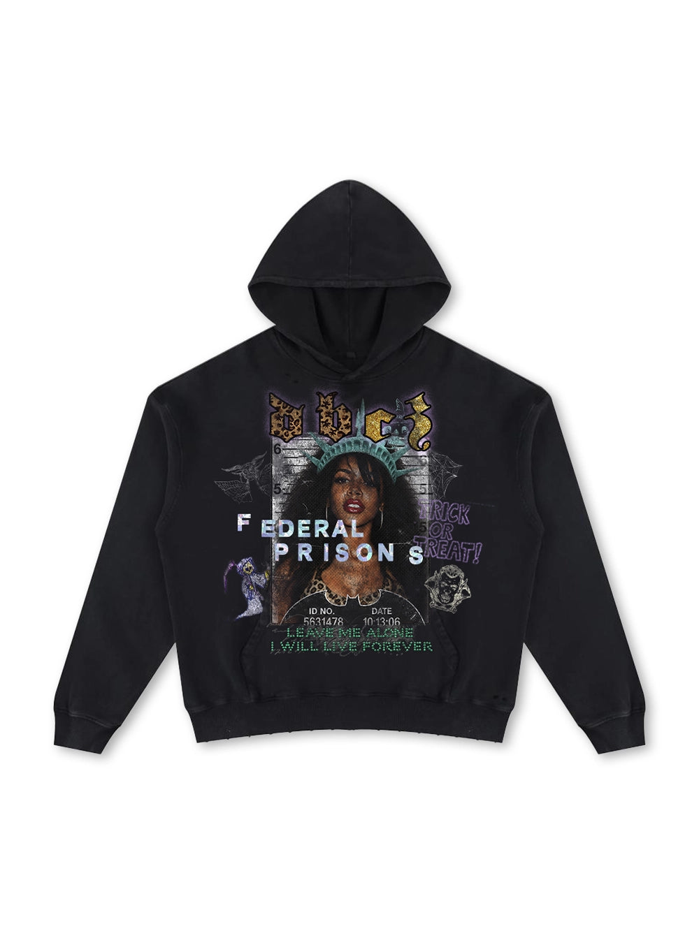 400G Distressed Mugshot Hoodie-785