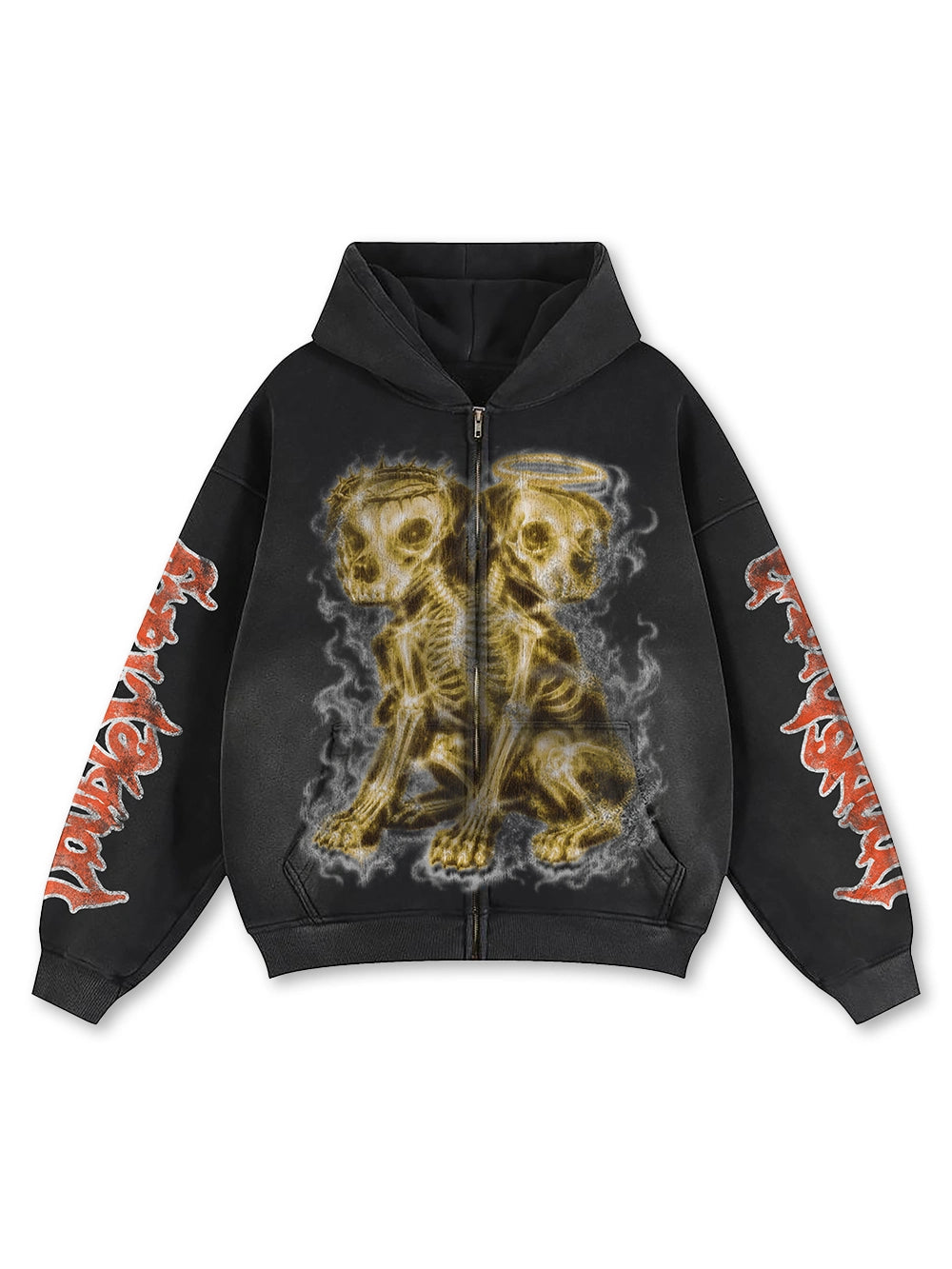 Twisted Skull Dog Zip Hoodie-839