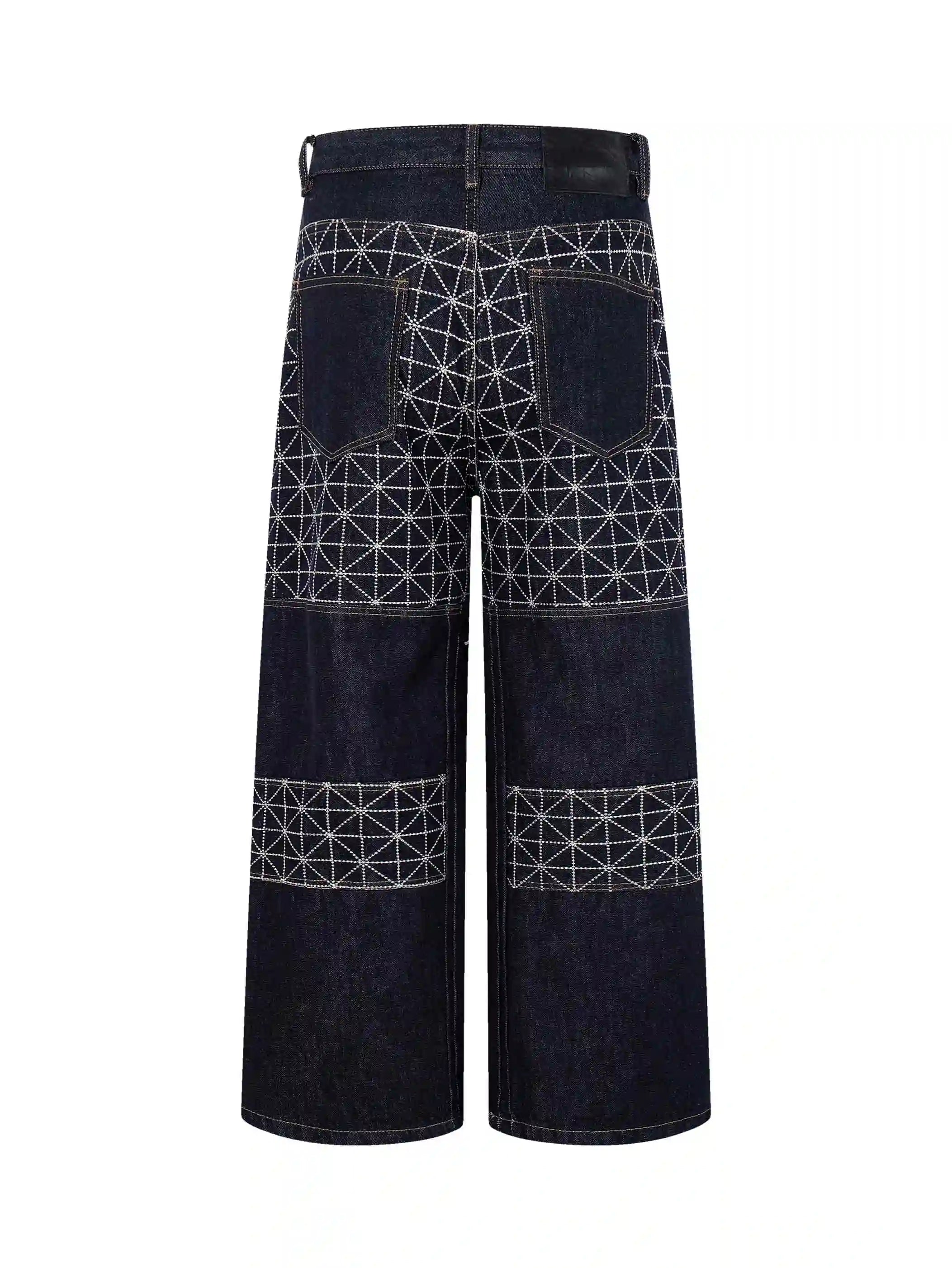 Jean large géométrique Star Grid-S1237