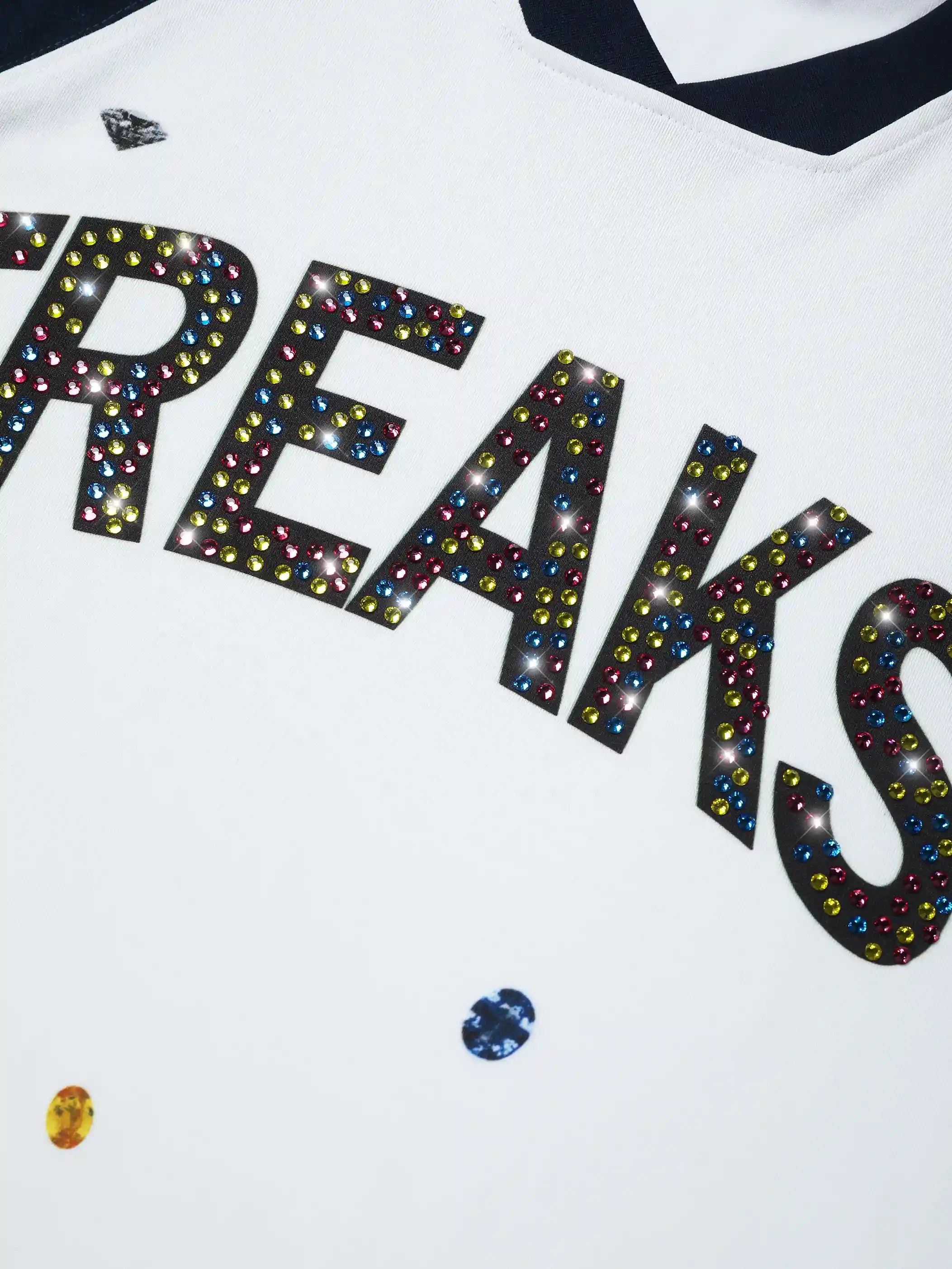 Graphic "FREAKS" Rhinestone T-shirt-216