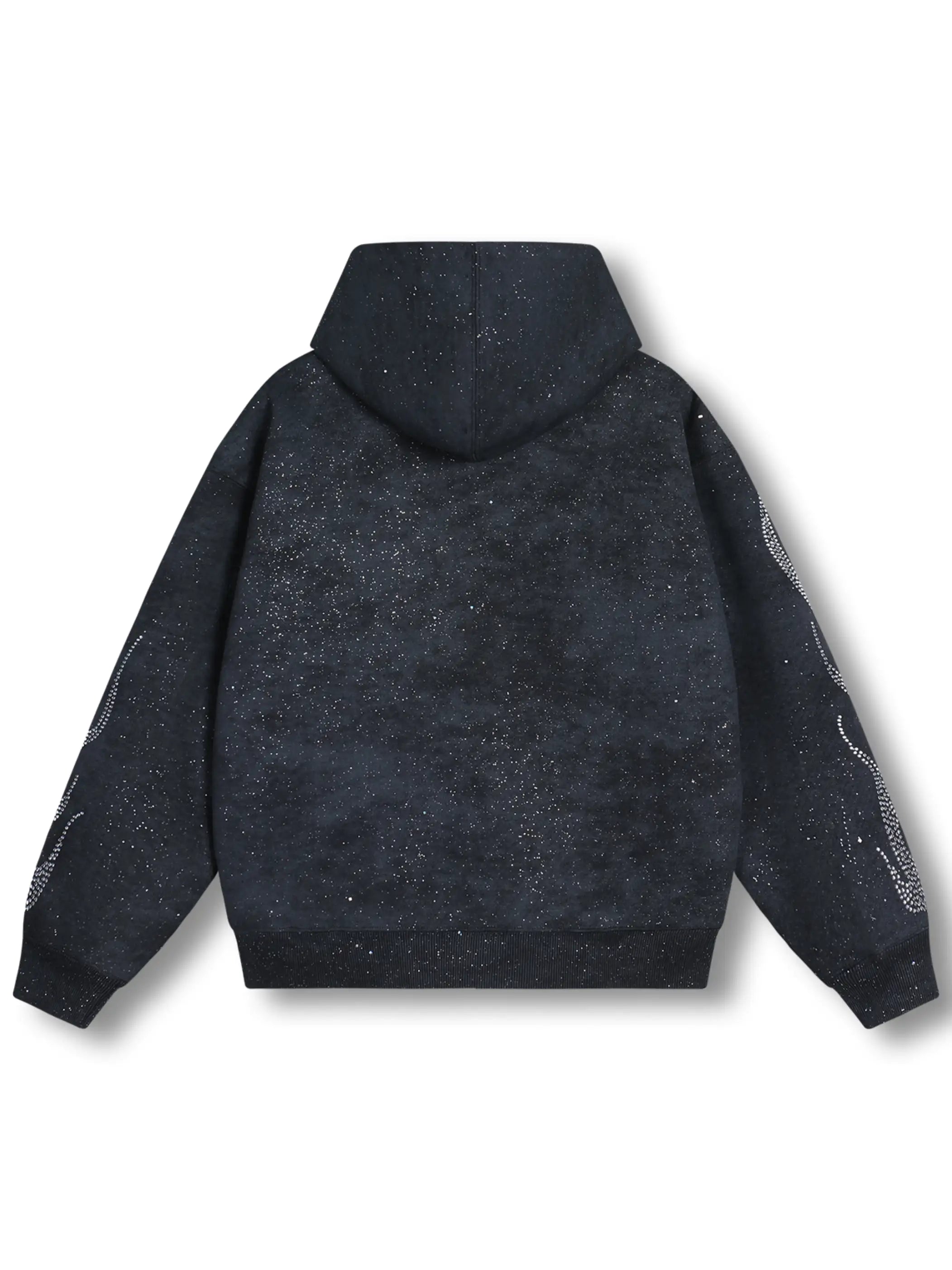 Sudadera con capucha vintage con degradado de diamantes y hombre en llamas de DOUBLECRAZY