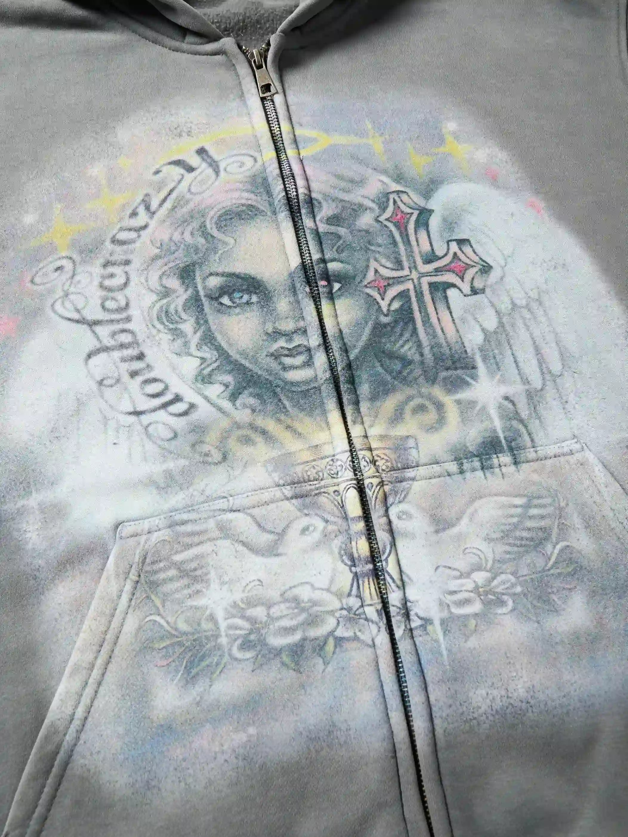 Angelic Cross Zip Hoodie-350