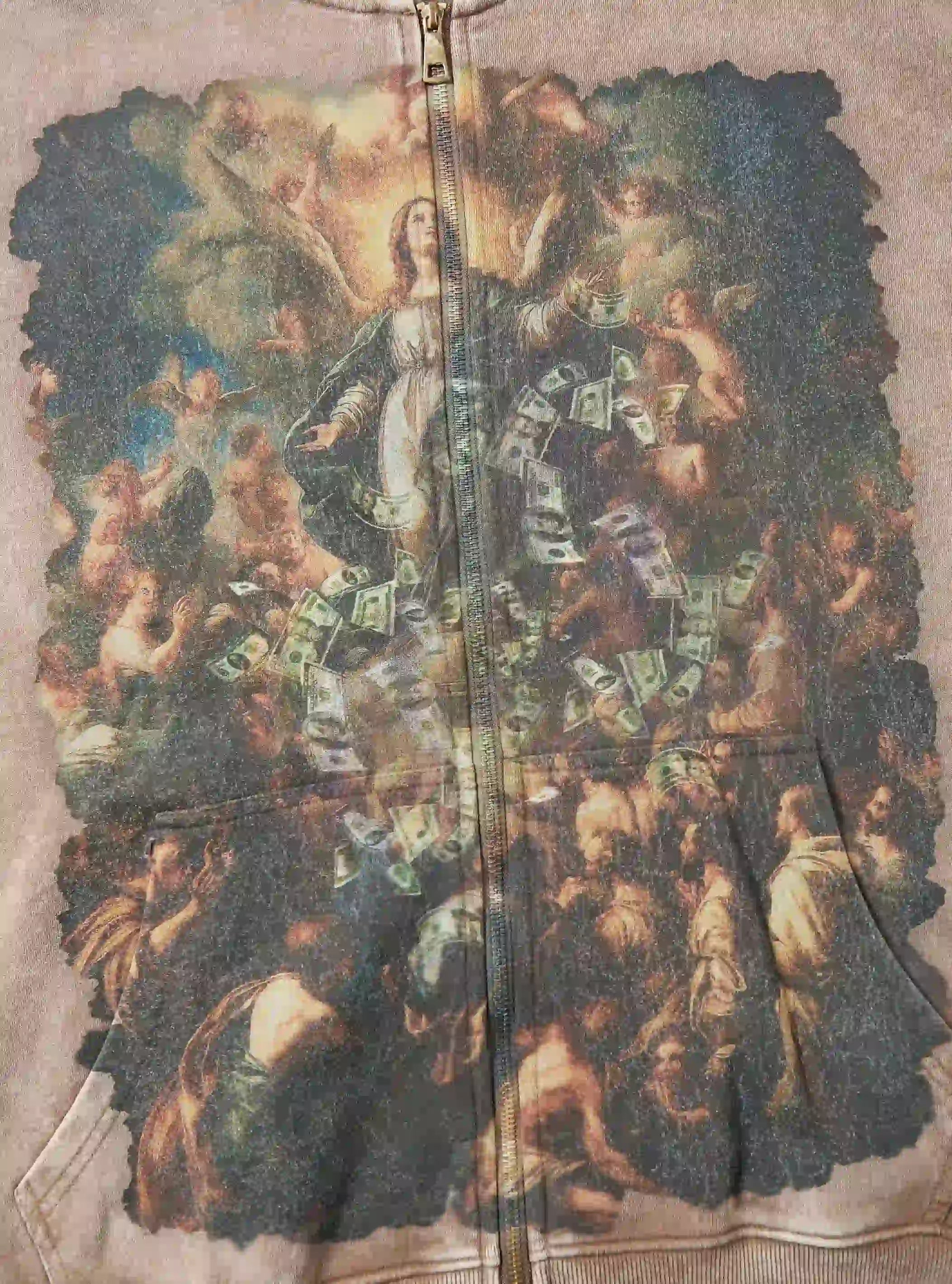 Zip-up Hoodie with Divine Art Print-134