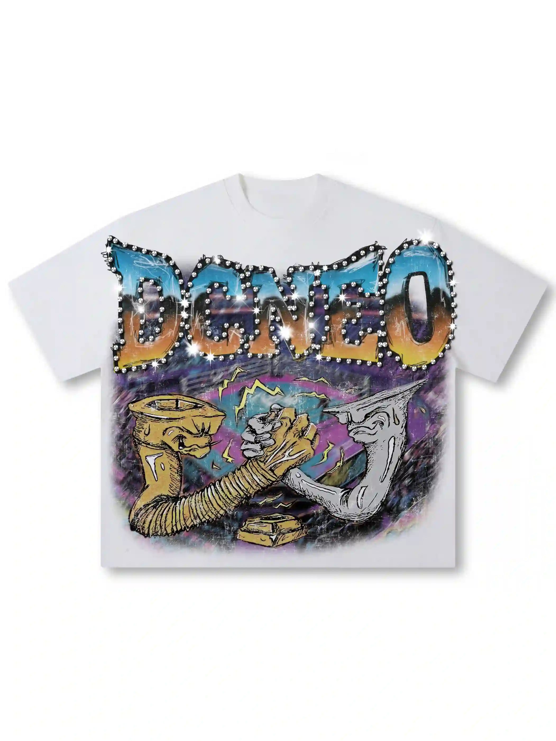 Airbrush Rhinestone Boxy Tee-470