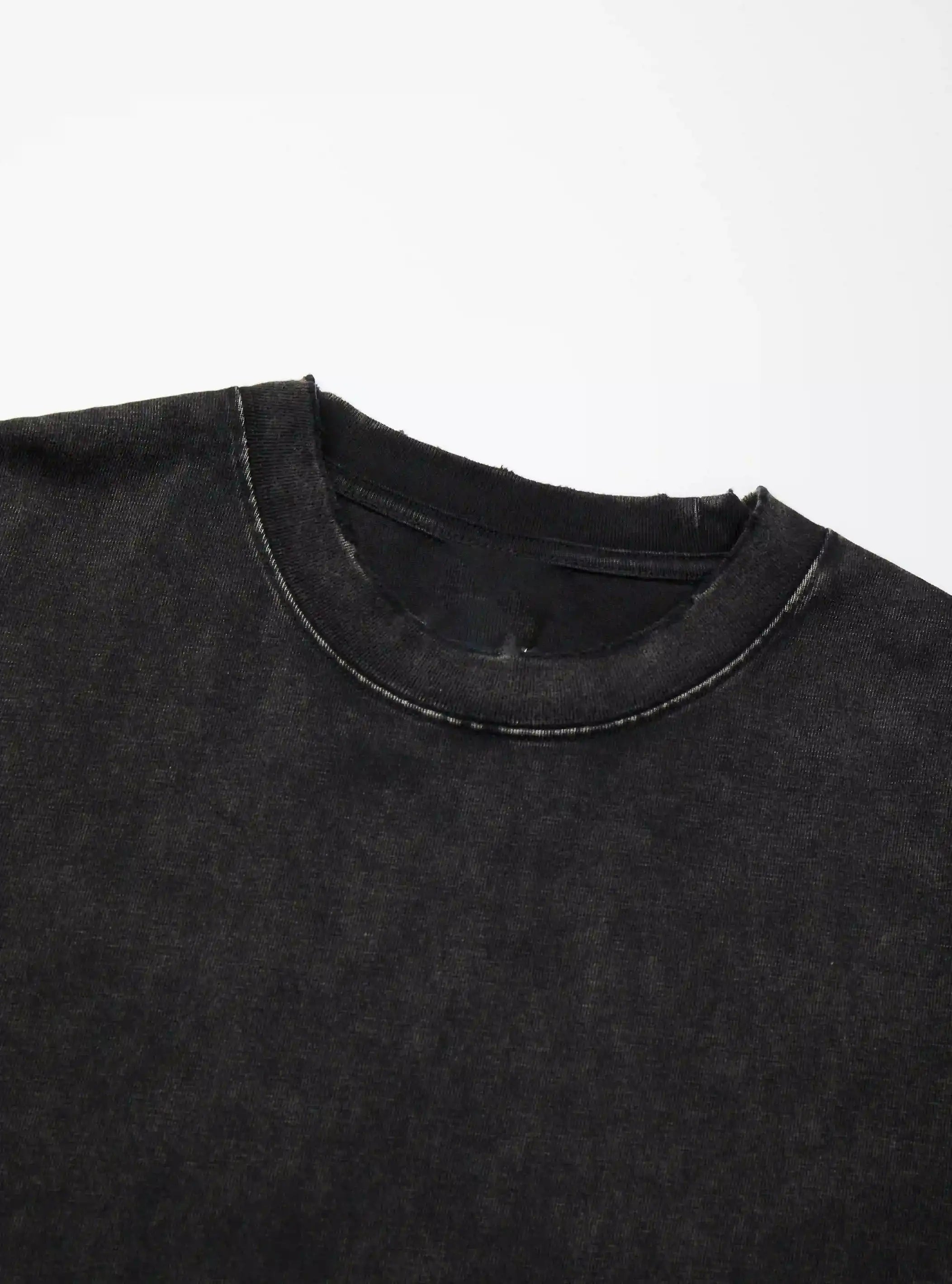 Iced-Eye Faded Raw Hem Graphic Tee-463