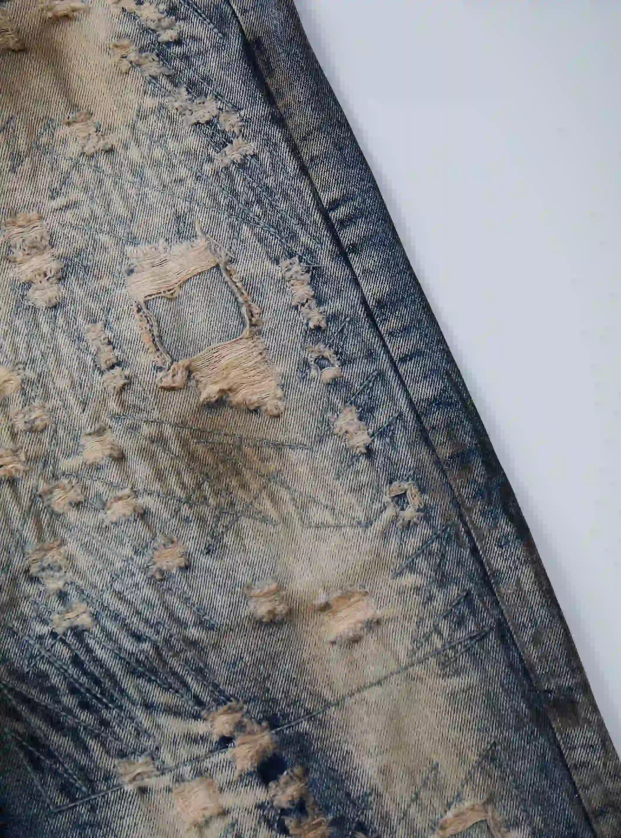 Dirty Tint Scrawl Distressed Denim-S1202