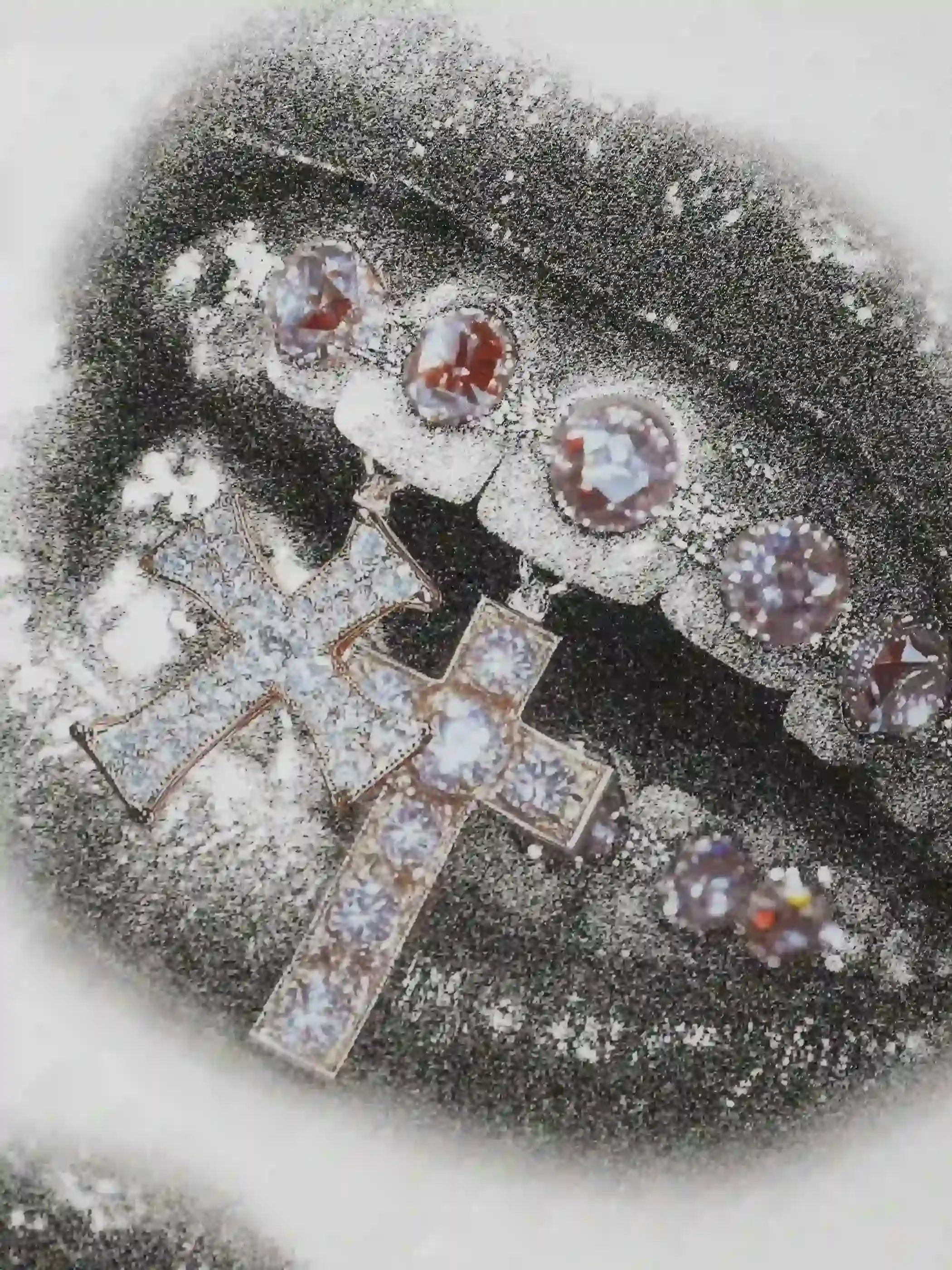 Blinged Cross Grill T-shirt-057