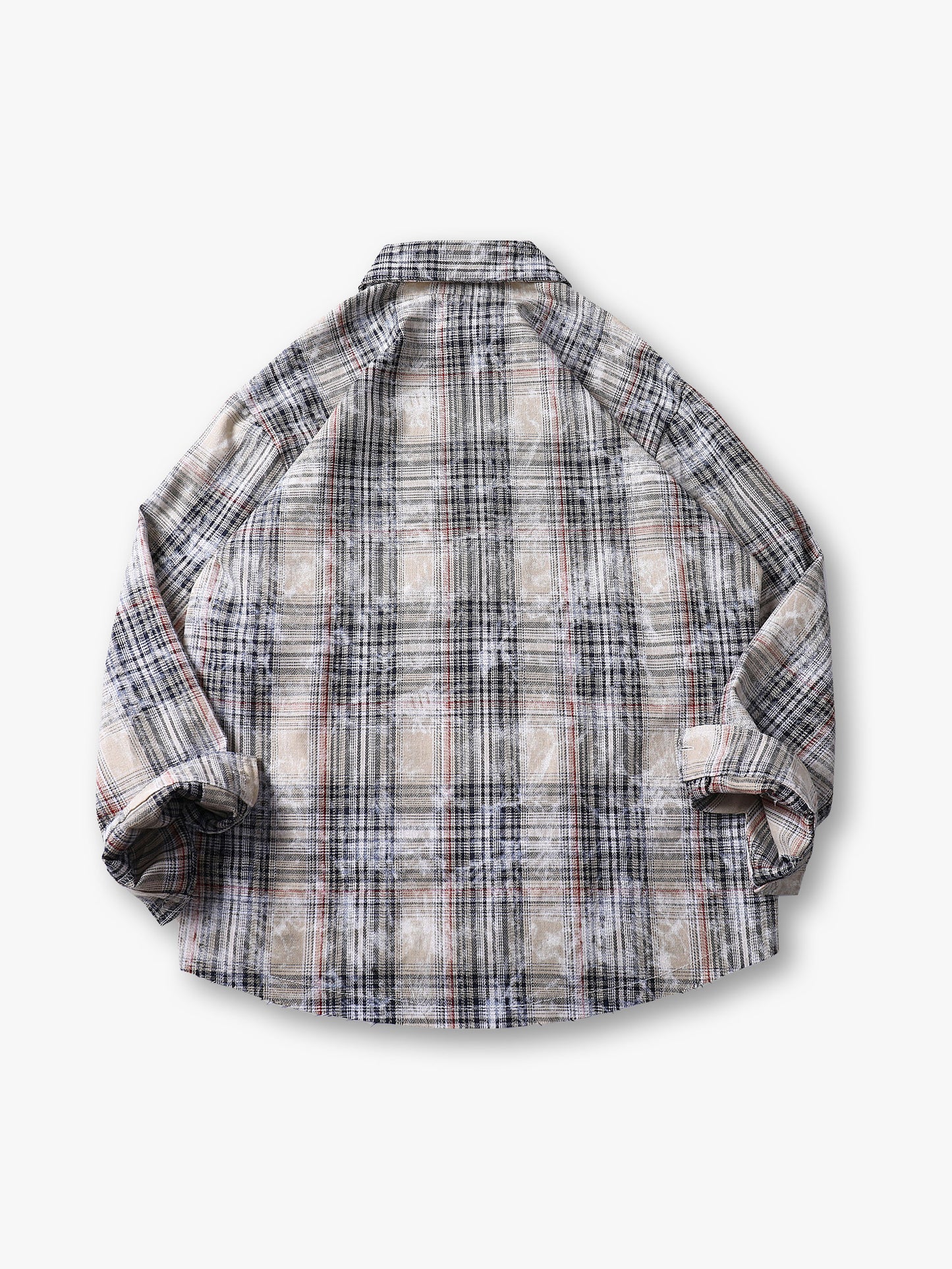 Casual Plaid Shirt with Button Front Stylish Streetwear Long Sleeve Shirt - S129