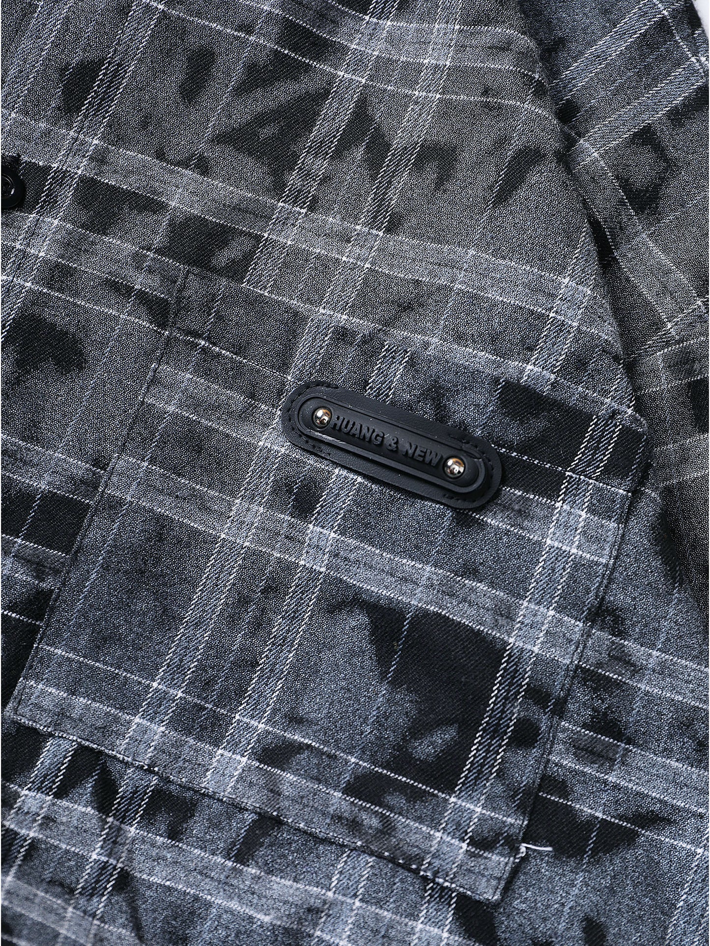 Vintage Style Black and White Plaid Shirt with Pocket Casual Streetwear Long Sleeve Shirt - S130