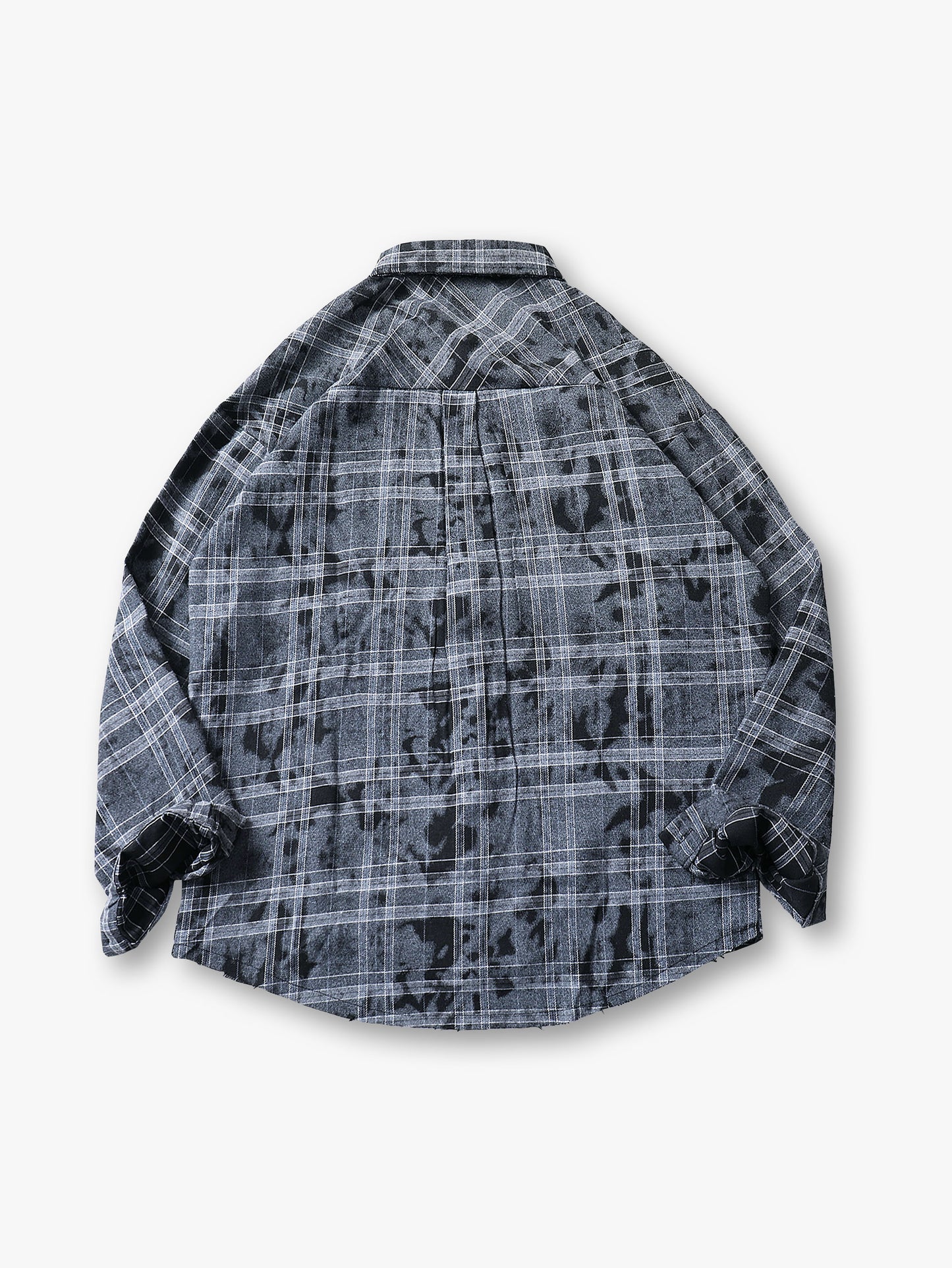 Vintage Style Black and White Plaid Shirt with Pocket Casual Streetwear Long Sleeve Shirt - S130