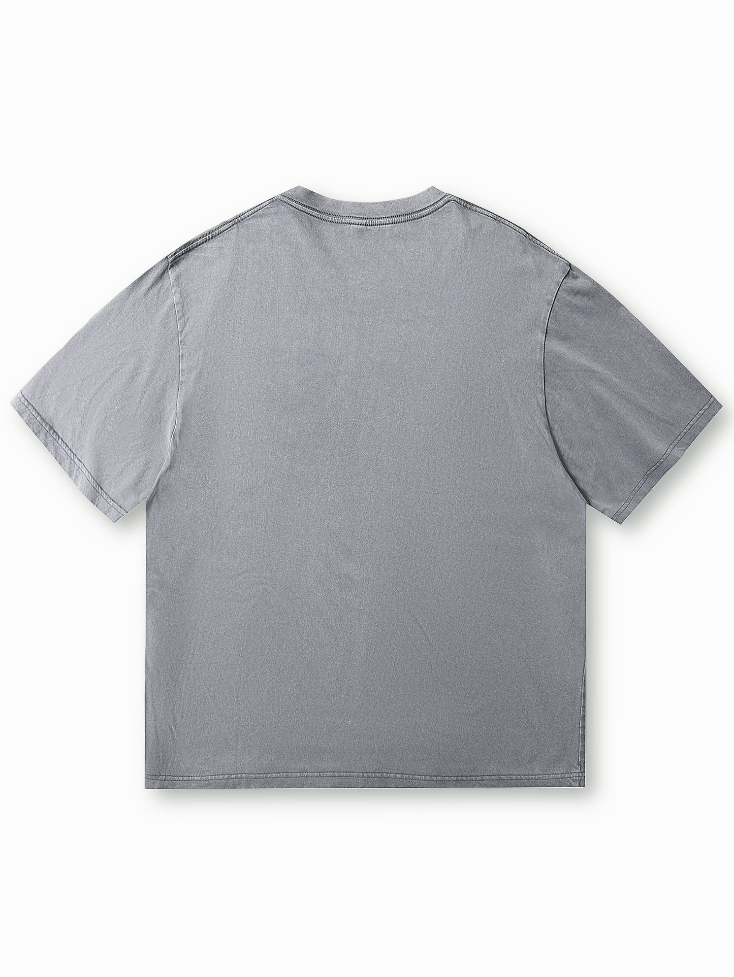 Gray Oversized T-Shirt Bold Lip Graphic Print Unisex Casual Streetwear Tee - 015
