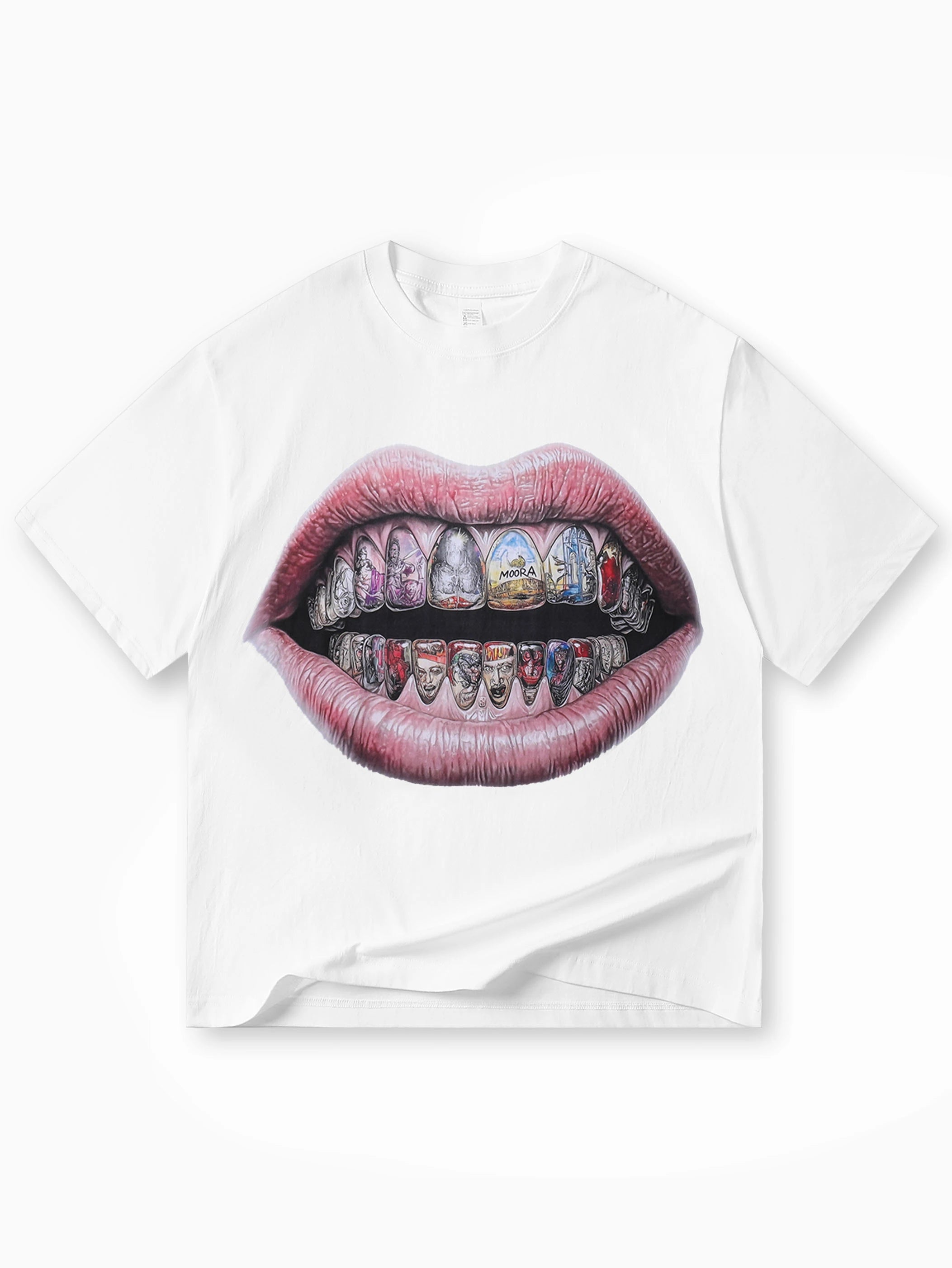 Art-Inspired Diamond Mouth T-shirt - 063