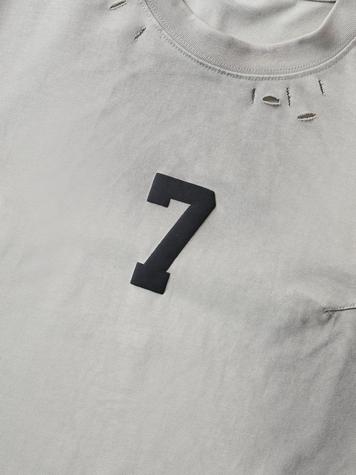 Distressed Number 7 T Shirt Punk Streetwear Rivet Vintage Tee-S1009