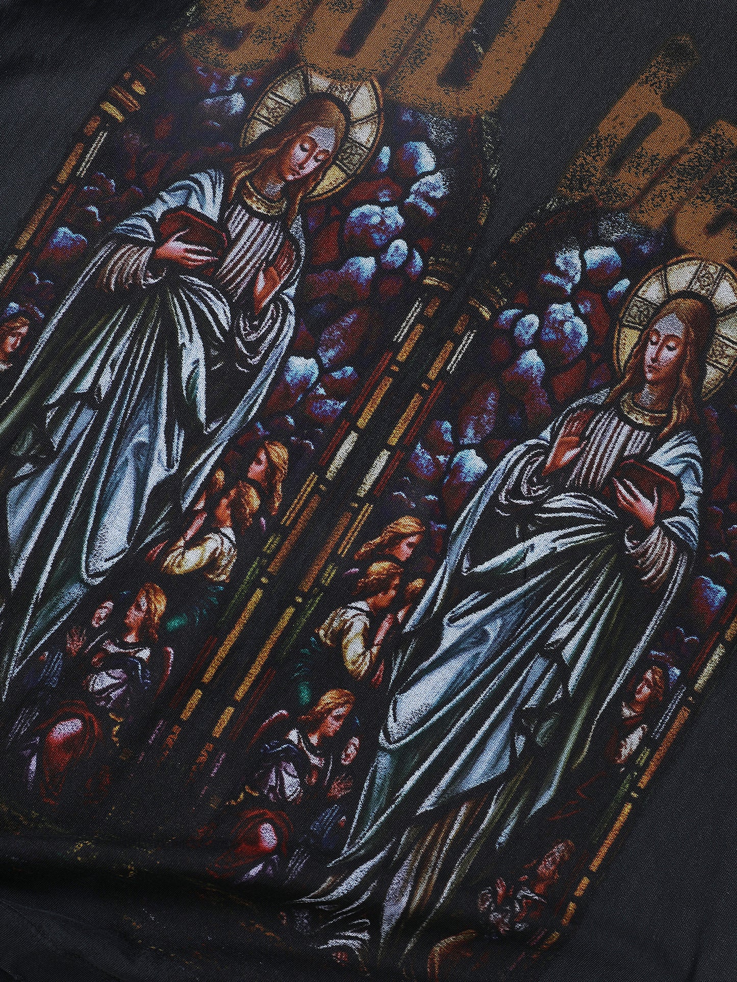 God Bless Stained Glass T Shirt Vintage Religious Angel Graphic Tee-158