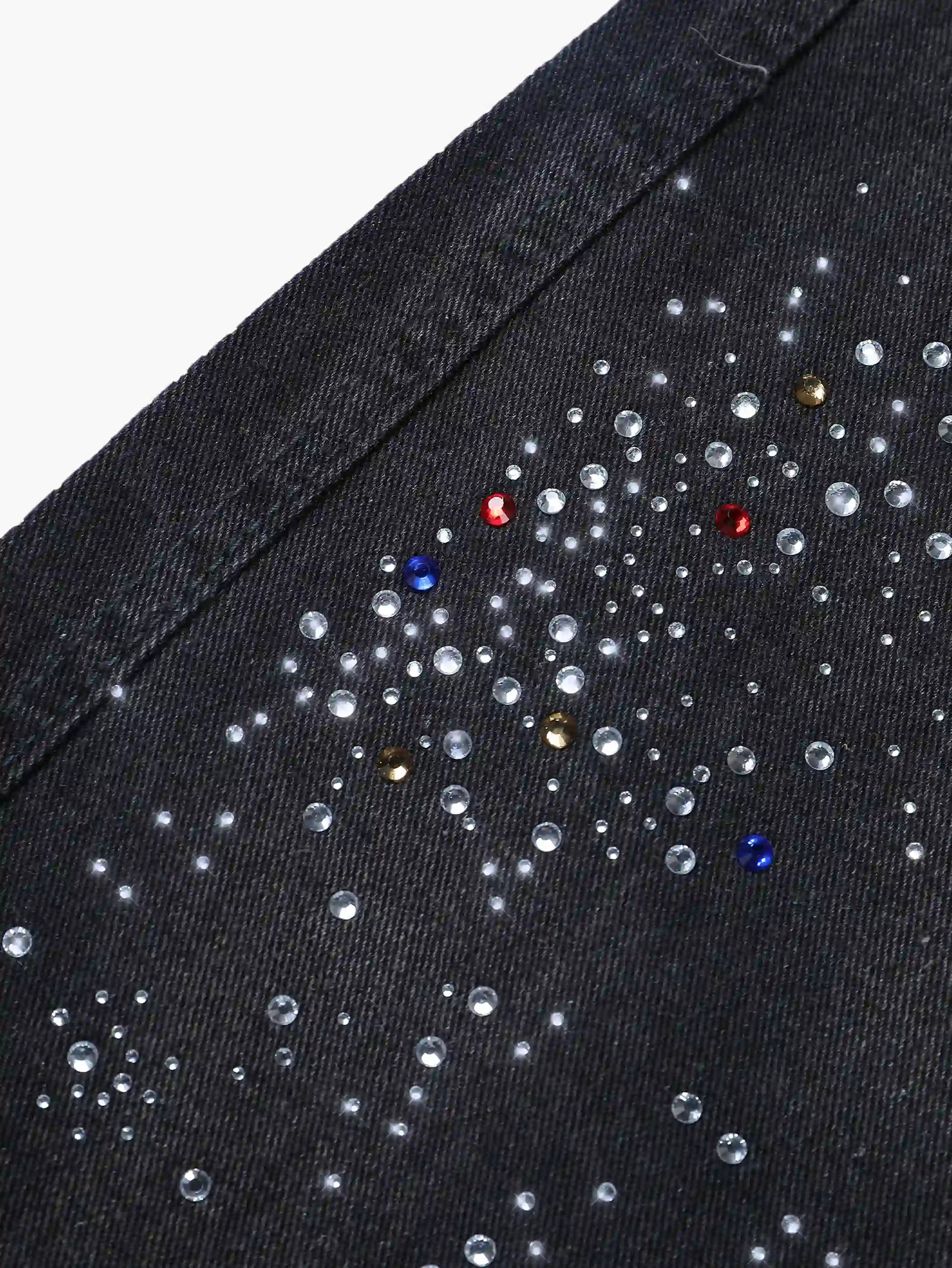 Glittering Stars Denim Shorts-S1033