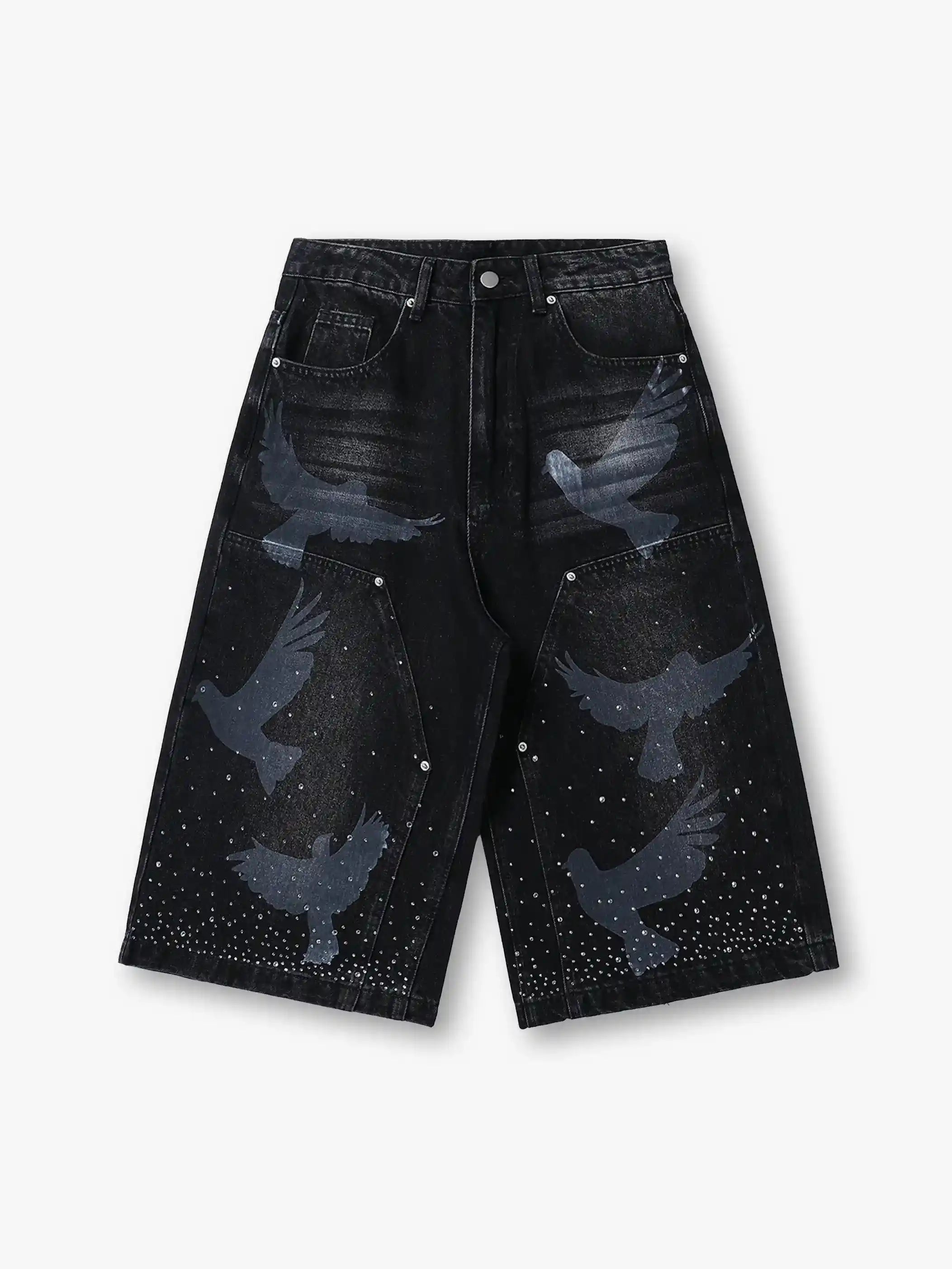 Wings of Freedom Denim Shorts-195